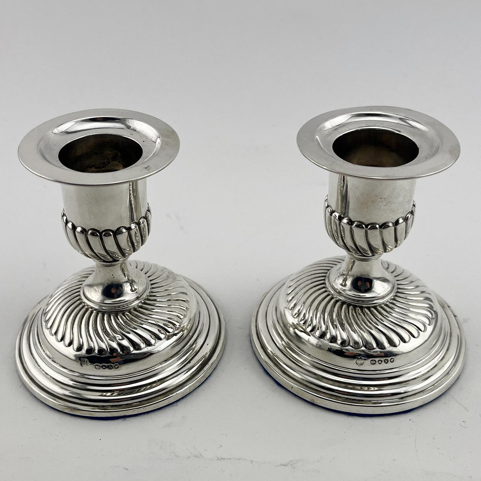 Pair of Antique Dwarf Victorian Sterling Silver Candlesticks (1 of 7) Pair of Antique Dwarf Victorian Sterling Silver Candlesticks (1 of 7)