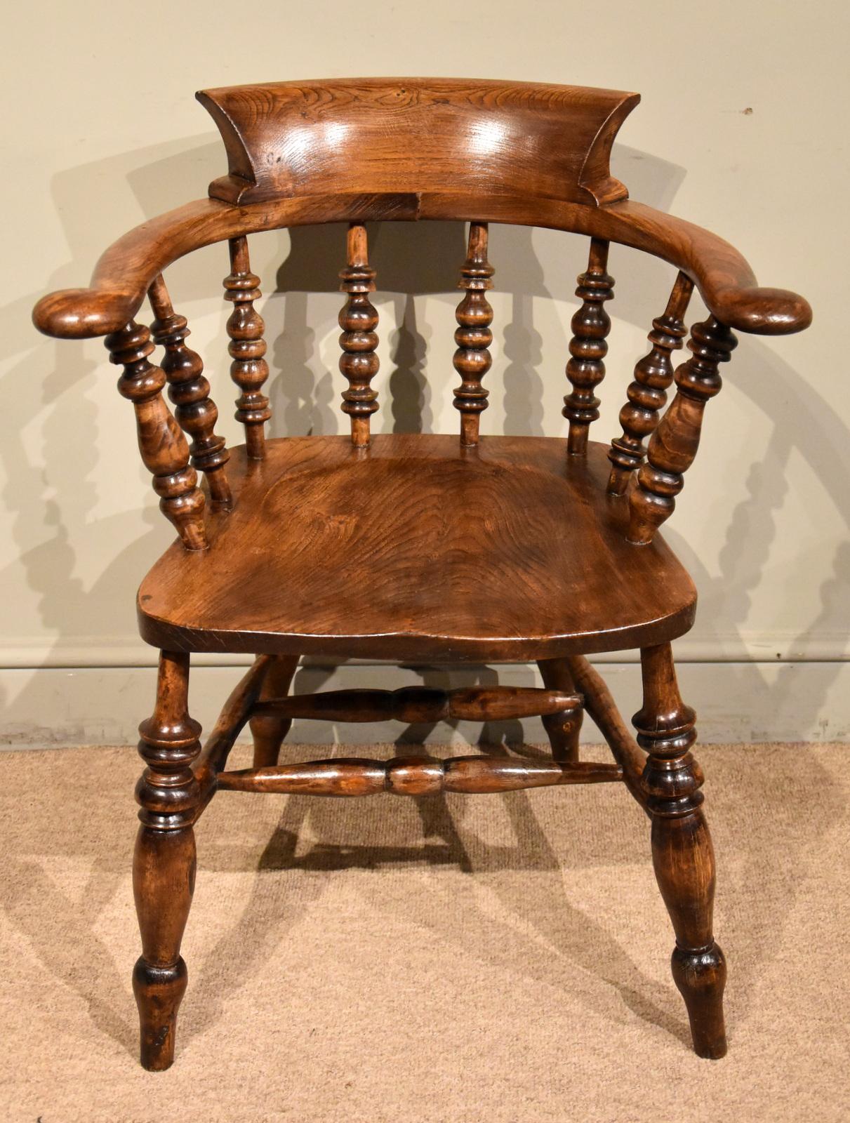19th Century Elm Smokers Bow Armchair (1 of 6) 19th Century Elm Smokers Bow Armchair (1 of 6)