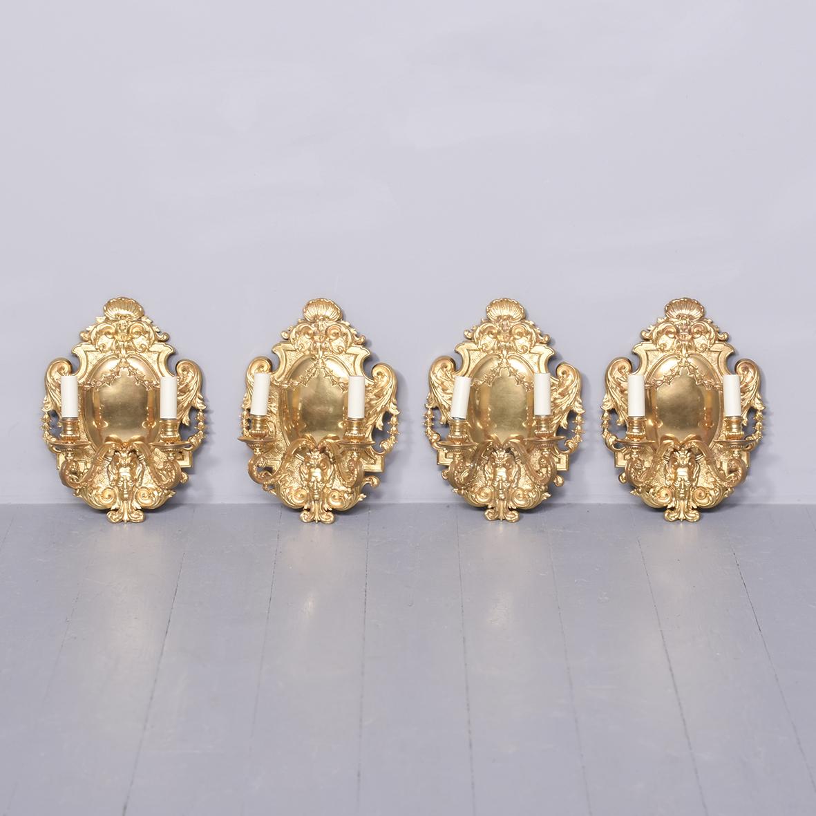 Set of Four Exhibition Quality Ormolu Wall Sconces (1 of 11)
