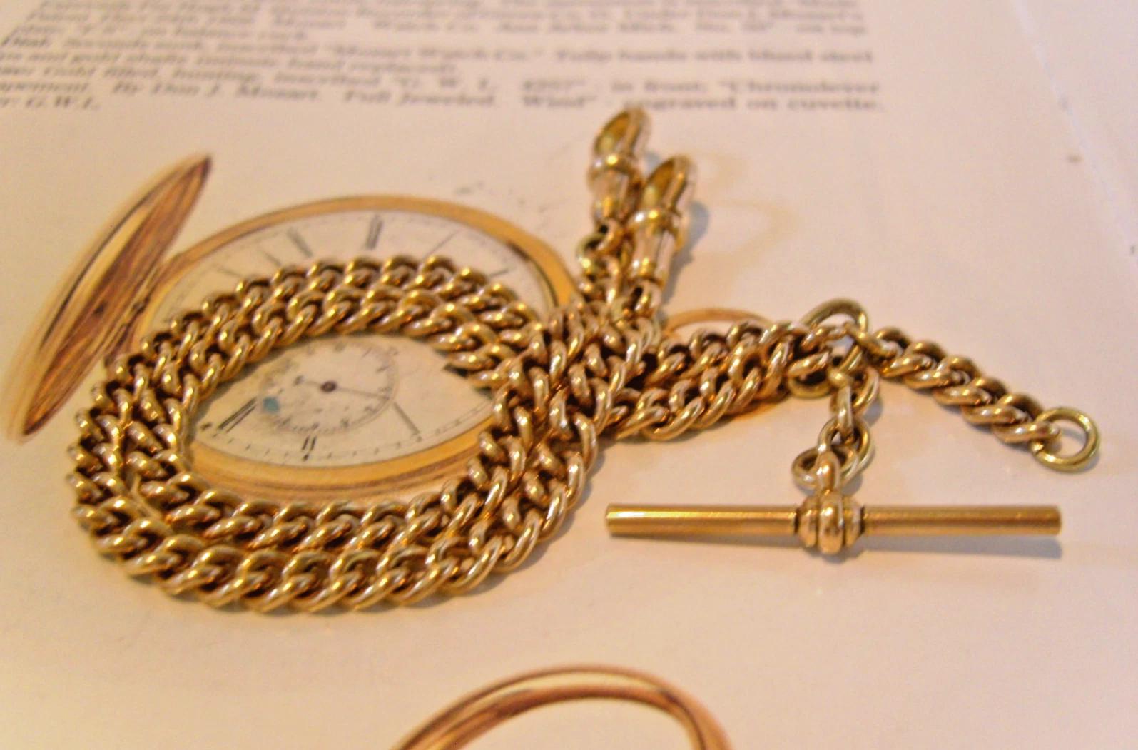 Victorian Pocket Watch Chain Golden Brass 1890s Albert with Sliding T Bar (1 of 11) Victorian Pocket Watch Chain Golden Brass 1890s Albert with Sliding T Bar (1 of 11)