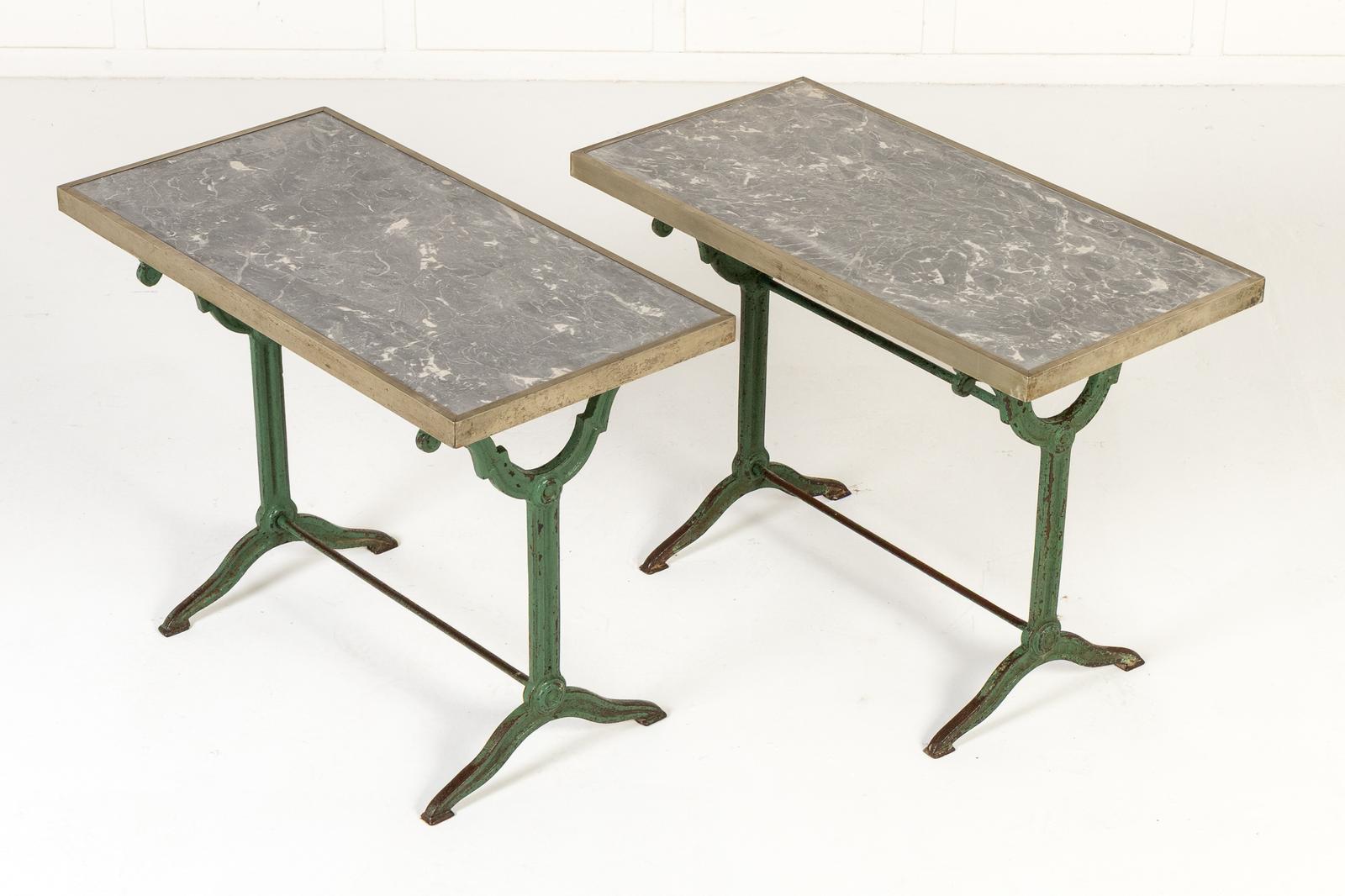 Pair of 19th Century Garden Tables with Marble Tops (1 of 10) Pair of 19th Century Garden Tables with Marble Tops (1 of 10)