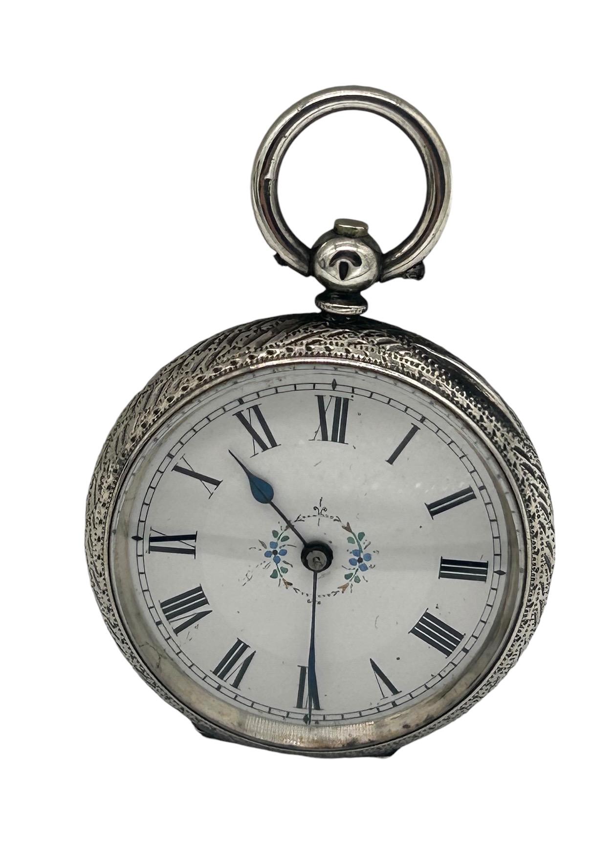 Fabulous Antique Key Wind Engraved Silver Case Fob Pocket Watch – ca 1880 (1 of 9)