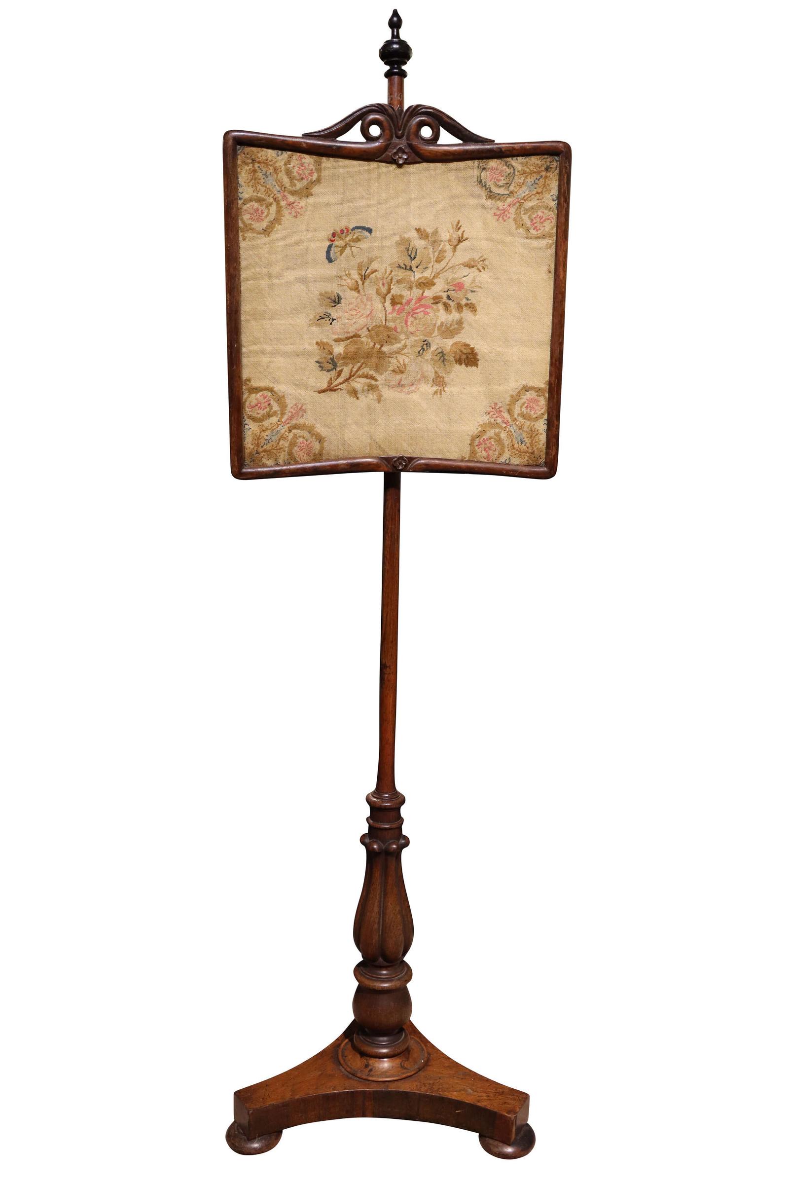 Regency Rosewood Pole Screen with Needlework Face Screen c.1820 (1 of 4) Regency Rosewood Pole Screen with Needlework Face Screen c.1820 (1 of 4)