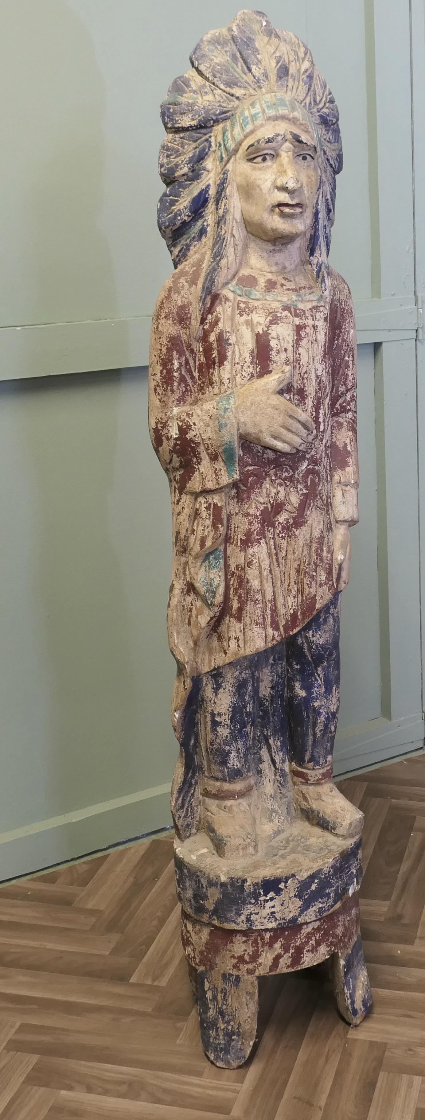 Carved Cigar Store Native American Indian, Shop Trade Sign (1 of 6)