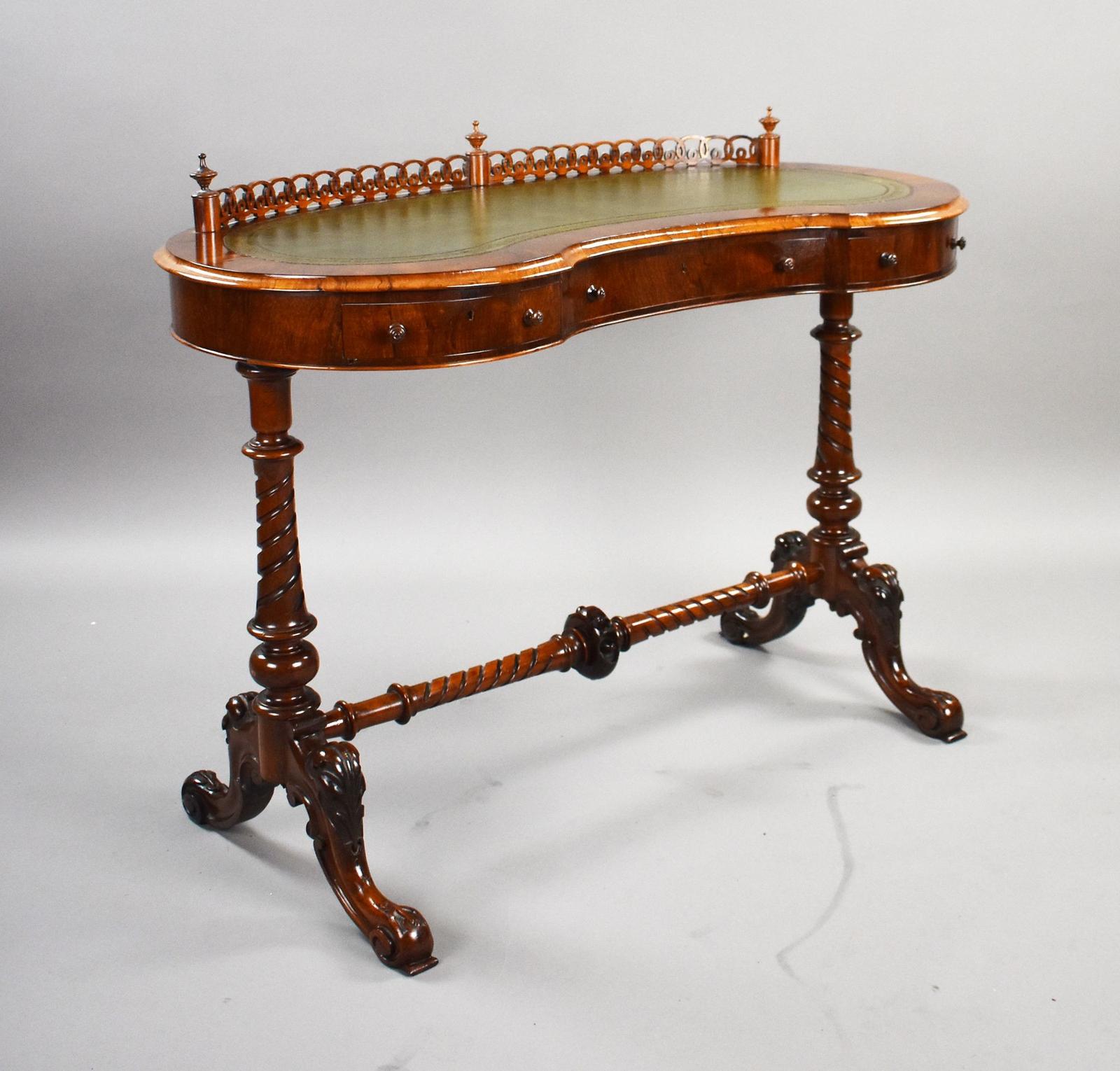 Victorian Rosewood Kidney Shaped Writing Table (1 of 12)