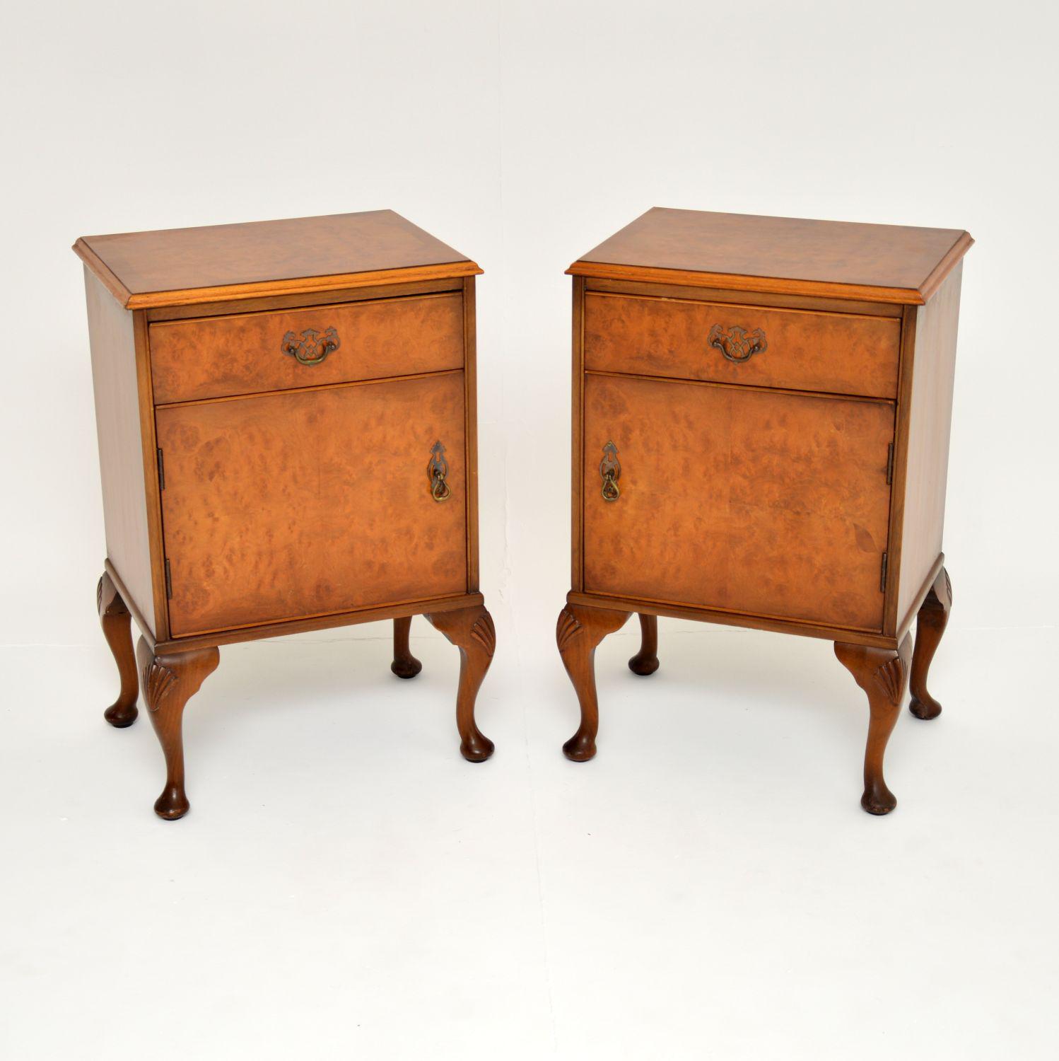 Pair of Burr Walnut Bedside Cabinets c.1930 (1 of 11) Pair of Burr Walnut Bedside Cabinets c.1930 (1 of 11)