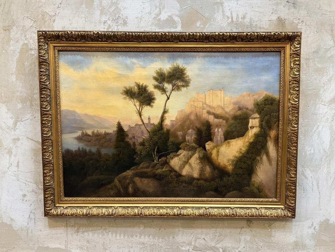 19th Century Italian Oil on Canvas Landscape (1 of 8) 19th Century Italian Oil on Canvas Landscape (1 of 8)