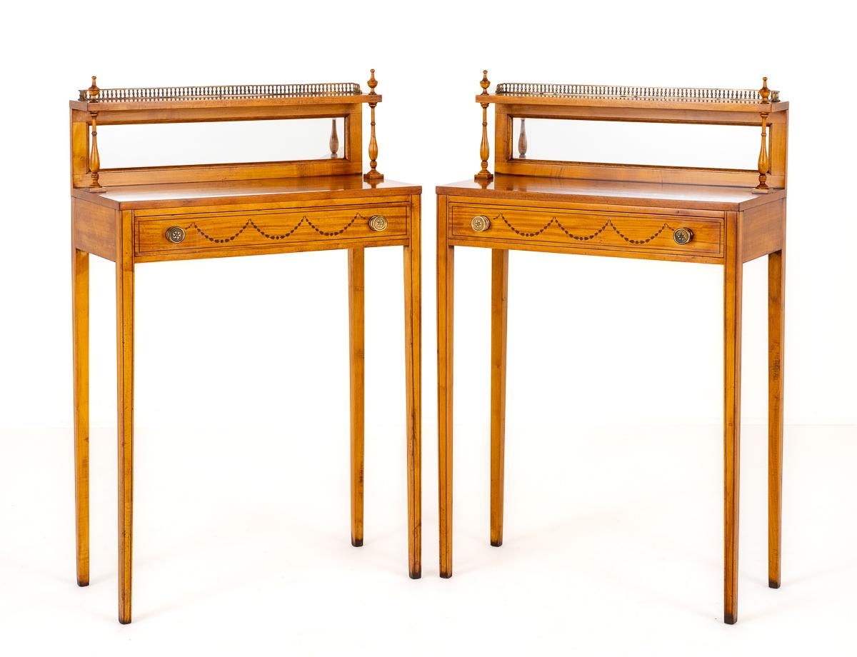 Pretty Pair of Satinwood Console Tables (1 of 11)