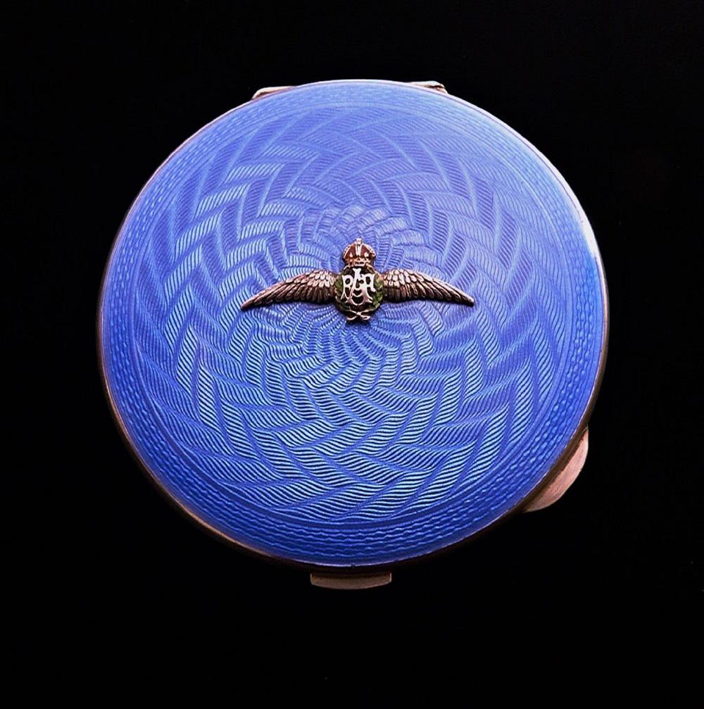 Hallmarked Silver & Enamel RAF Compact Mirror (1 of 7)