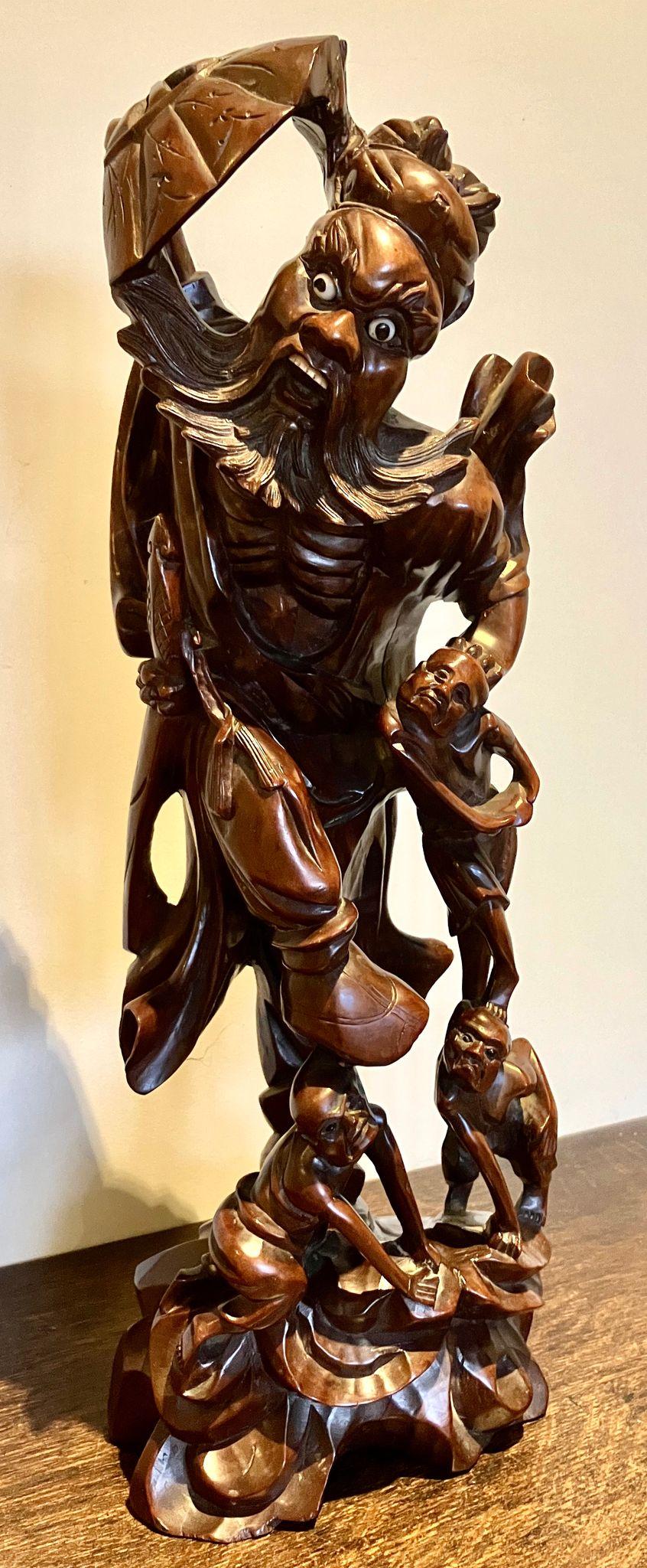 Large Hand Carved Wooden Chinese Boxwood Figure (1 of 6)