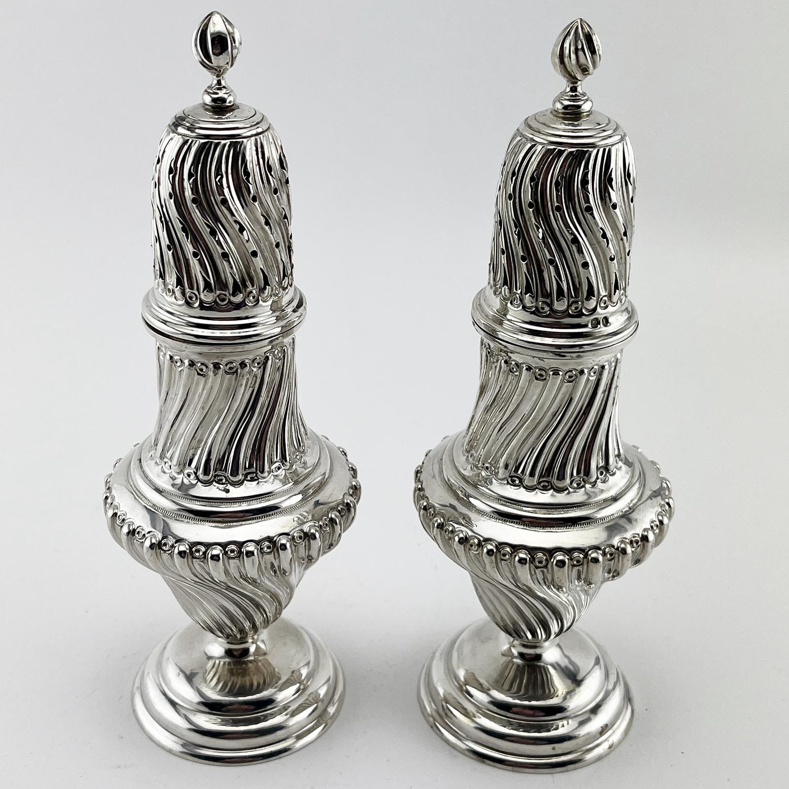 Pair of Victorian Sterling Silver Sugar Casters (1 of 5) Pair of Victorian Sterling Silver Sugar Casters (1 of 5)