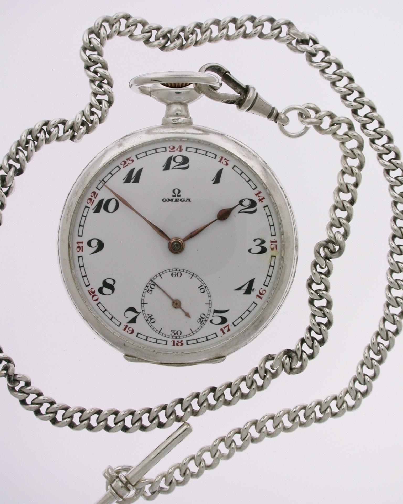 Omega Silver 0.800 Open Face Pocket Watch Swiss 1920 (1 of 7) Omega Silver 0.800 Open Face Pocket Watch Swiss 1920 (1 of 7)