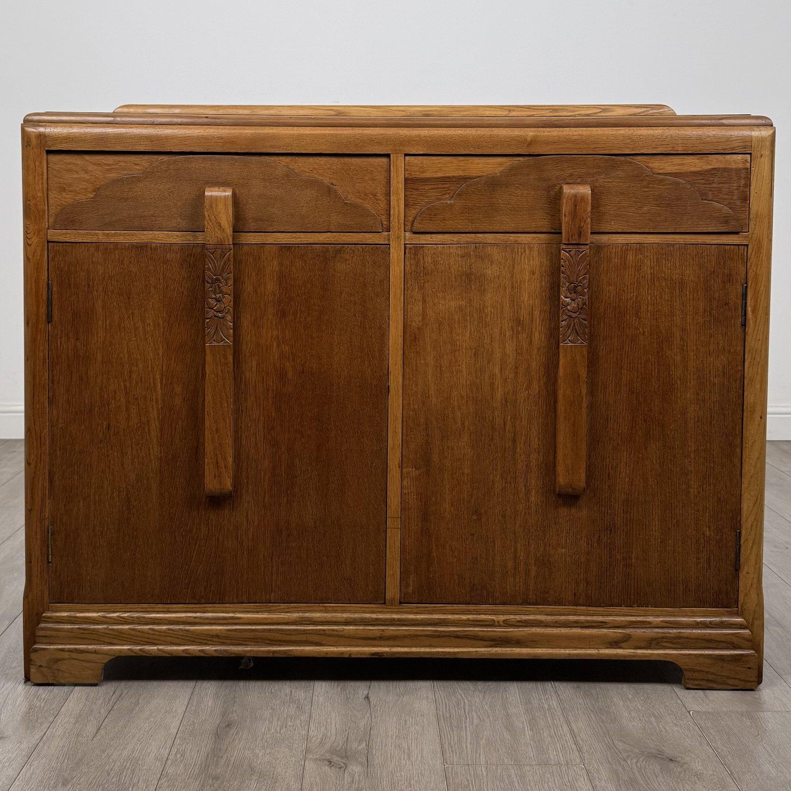Antique Art Deco Style Oak Sideboard | Raised Gallery | AF-6540 (1 of 13) Antique Art Deco Style Oak Sideboard | Raised Gallery | AF-6540 (1 of 13)