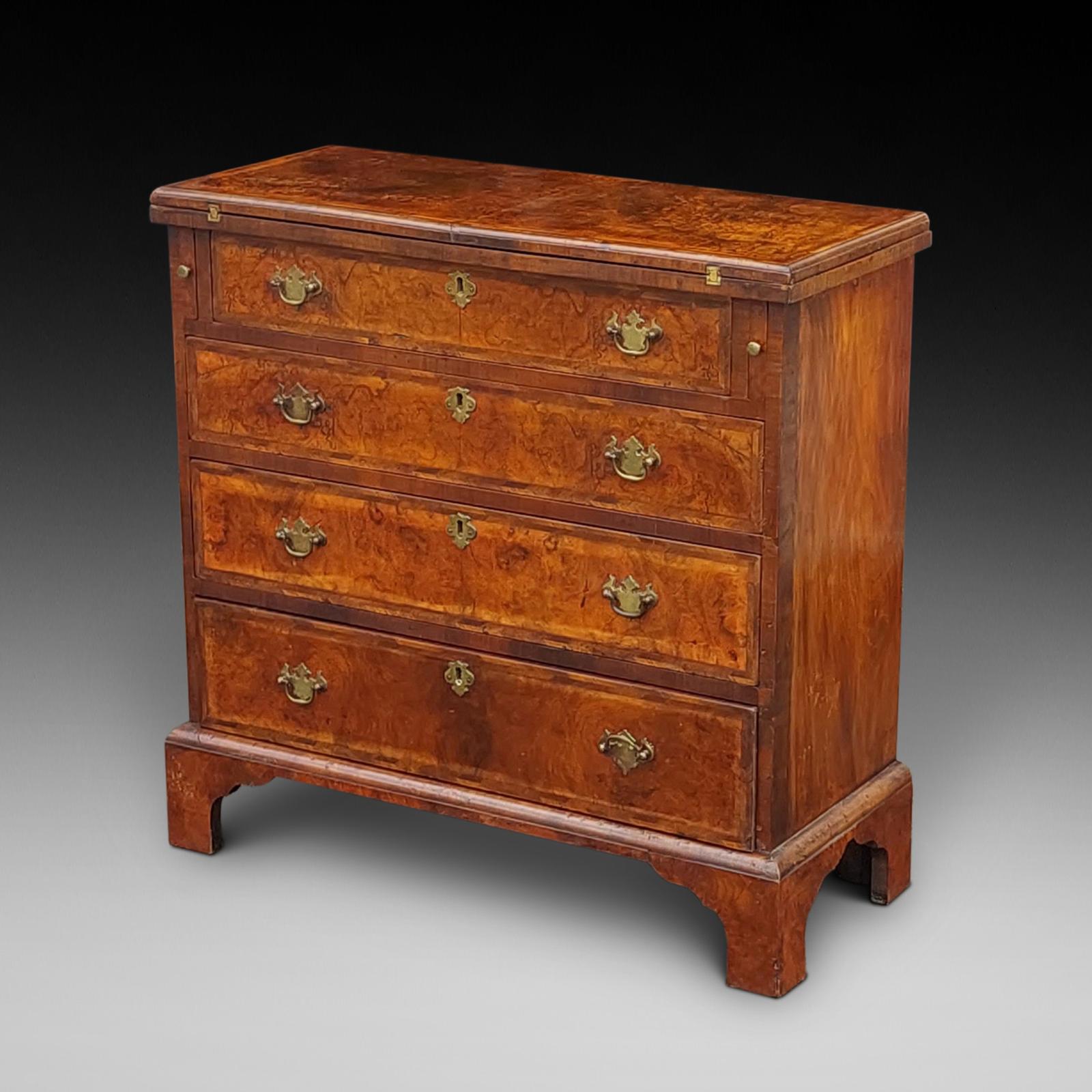 George I Style Walnut Bachelors Chest (1 of 9)