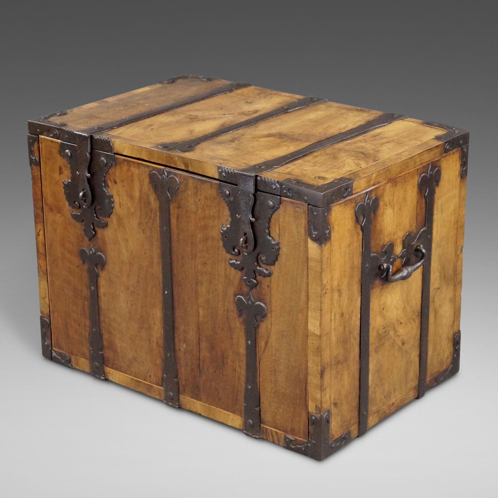 18th Century Walnut Strong Box (1 of 6)