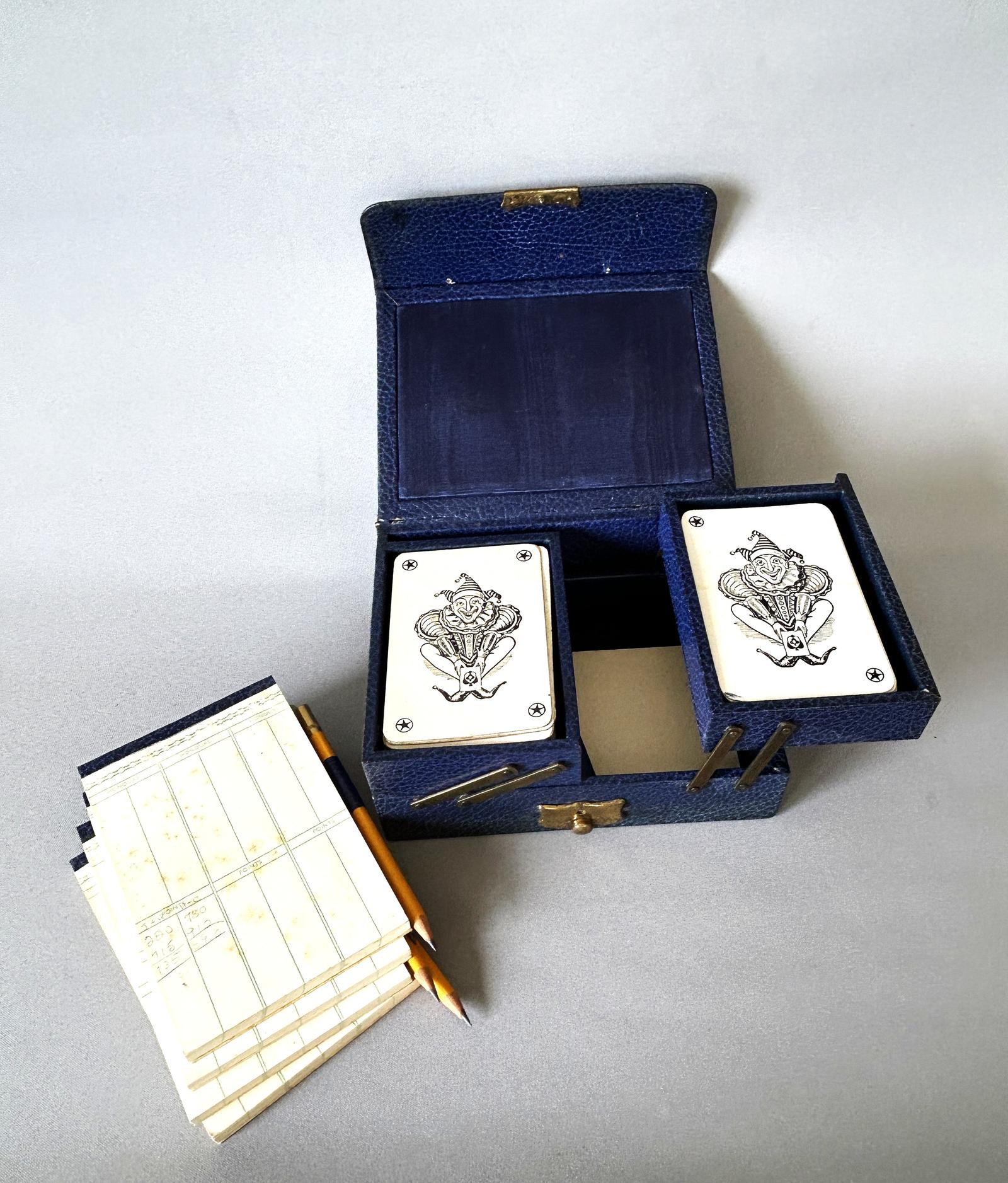 Leather Cased Art Deco Bridge Set (1 of 10)