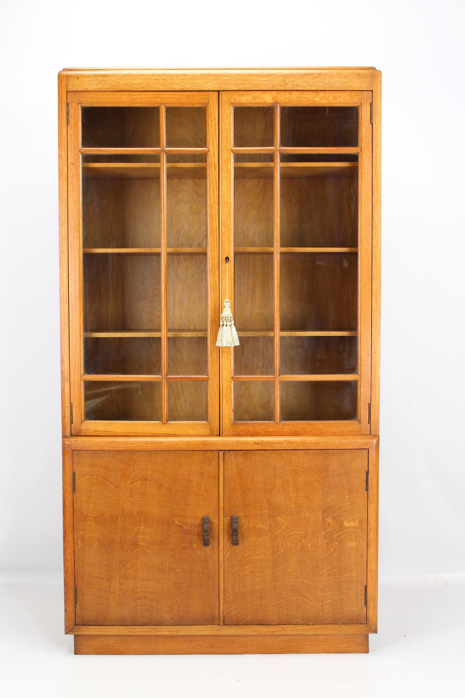 Tall Art Deco Oak Bookcase (1 of 13) Tall Art Deco Oak Bookcase (1 of 13)