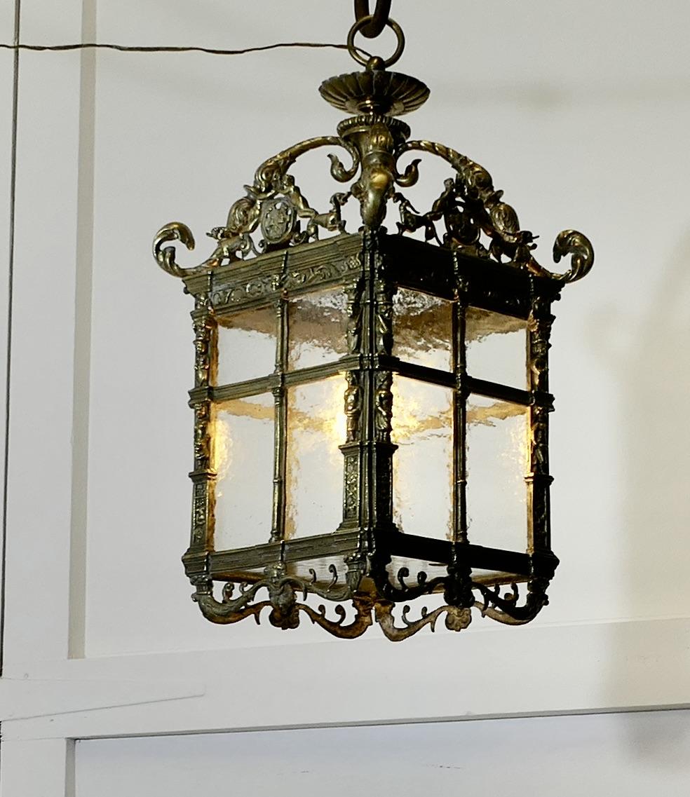 Large French Decorated Gothic Hall Lantern Ceiling Light (1 of 13)
