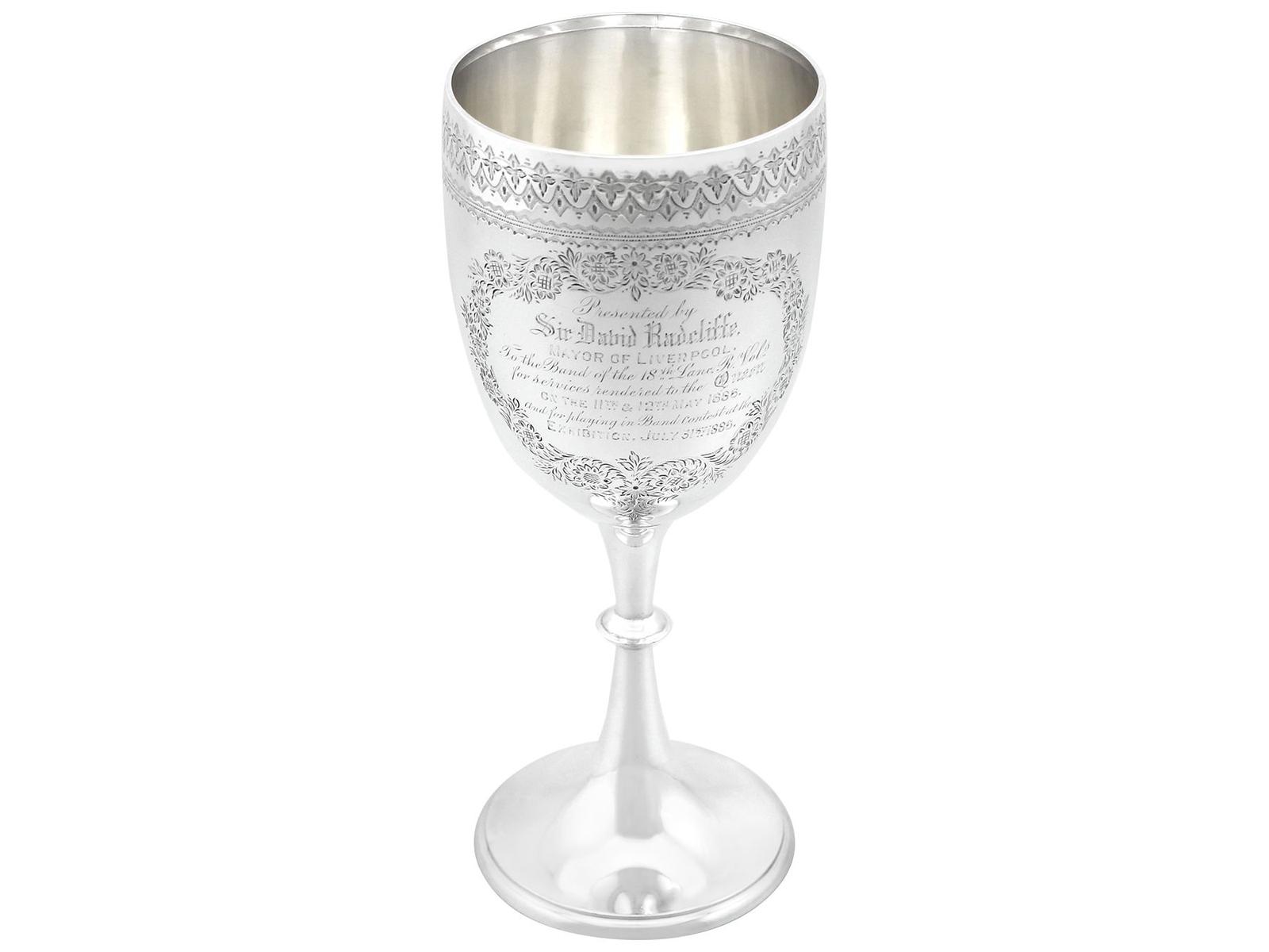 Antique Victorian Sterling Silver Goblet (1886) (1 of 9)