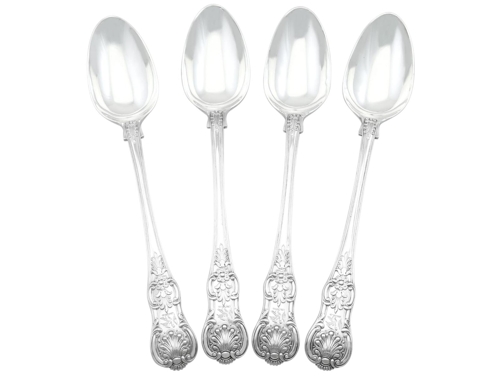 Antique Victorian Sterling Silver Queens Pattern Gravy Spoons (1 of 13)