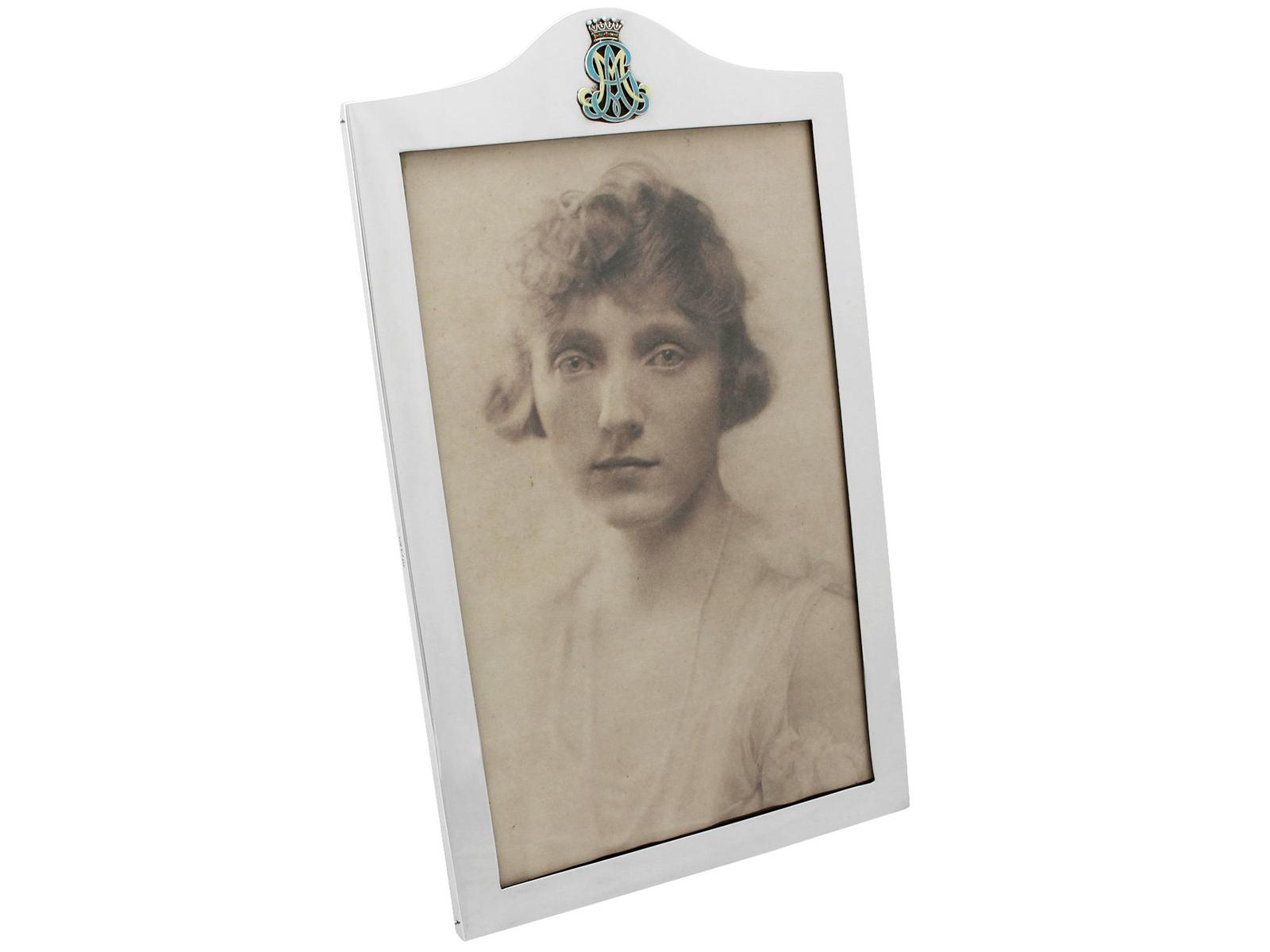 Antique George V Sterling Silver & Enamel Photograph Frame (1 of 9) Antique George V Sterling Silver & Enamel Photograph Frame (1 of 9)