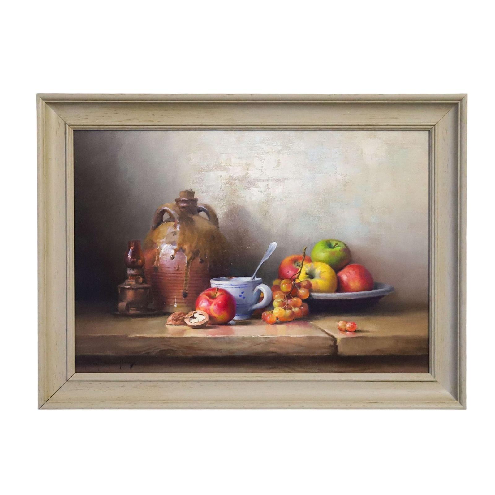 Still Life Oil Painting of Fruit And Nuts Robert Chailloux 1913-2006 (1 of 7)