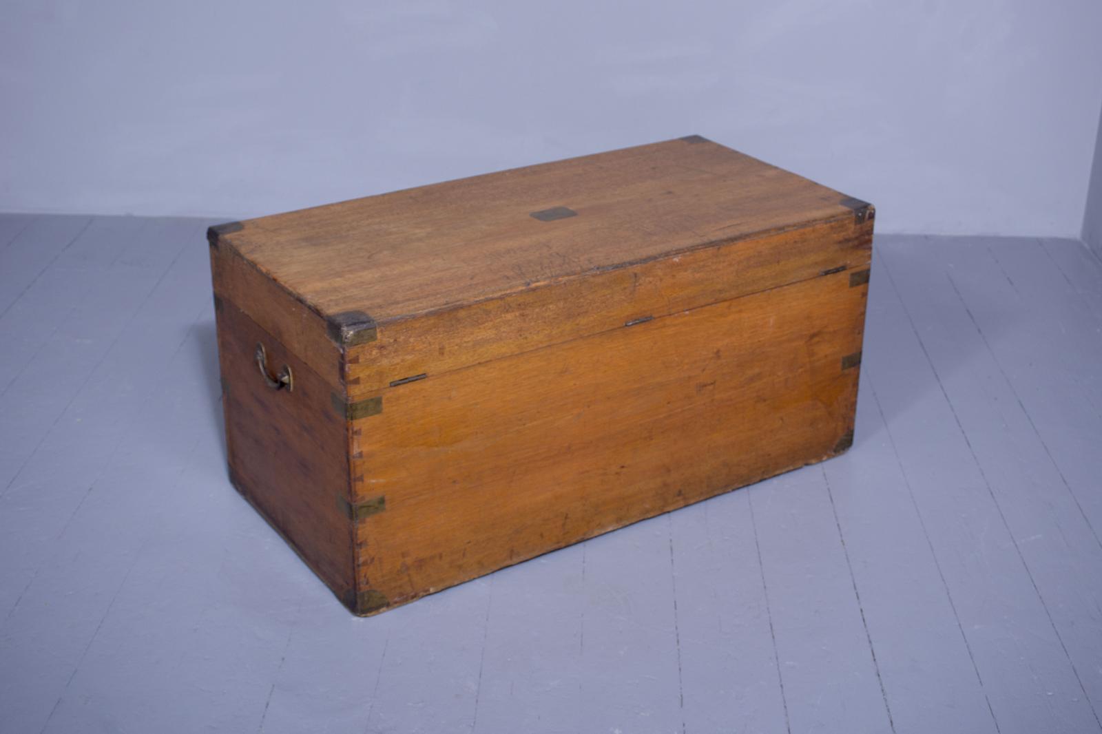 Early Victorian Military Style Camphor Wood Box (1 of 5) Early Victorian Military Style Camphor Wood Box (1 of 5)