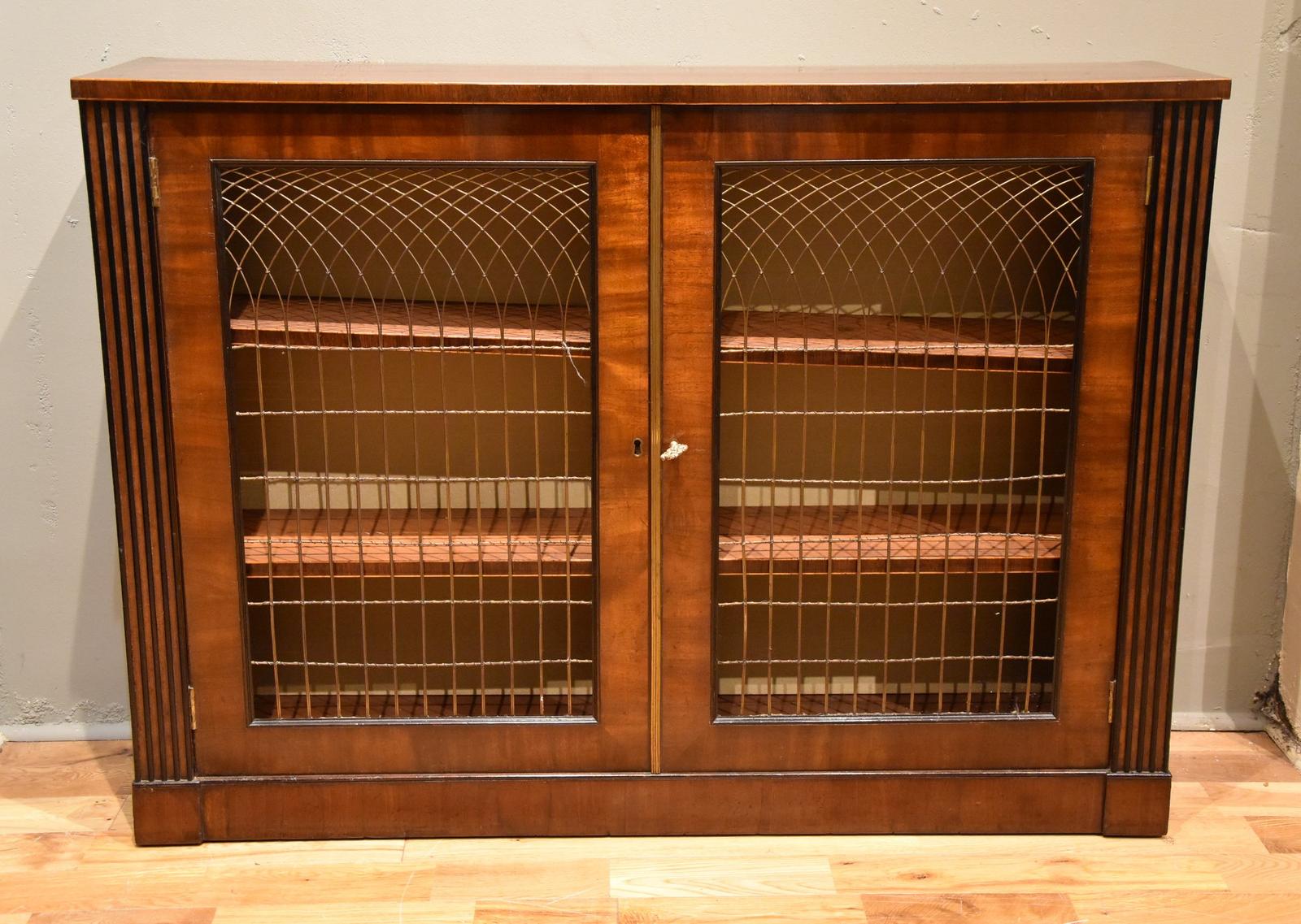 Regency Mahogany & Rosewood Bookcase with Brass Grilles (1 of 8) Regency Mahogany & Rosewood Bookcase with Brass Grilles (1 of 8)