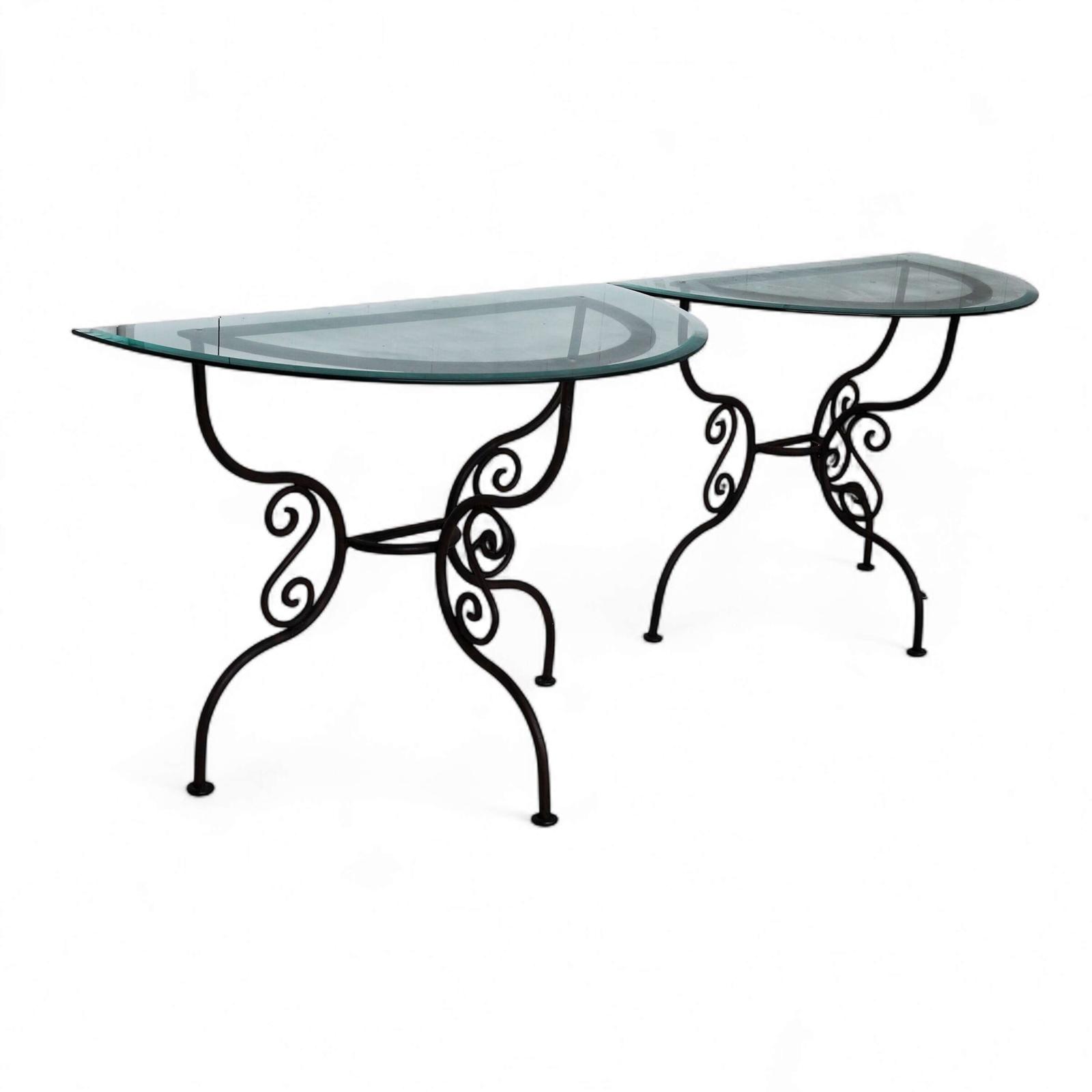Elegant Mid Century French Demi Lune Console Tables - Artful & Timeless Versatility (1 of 13)