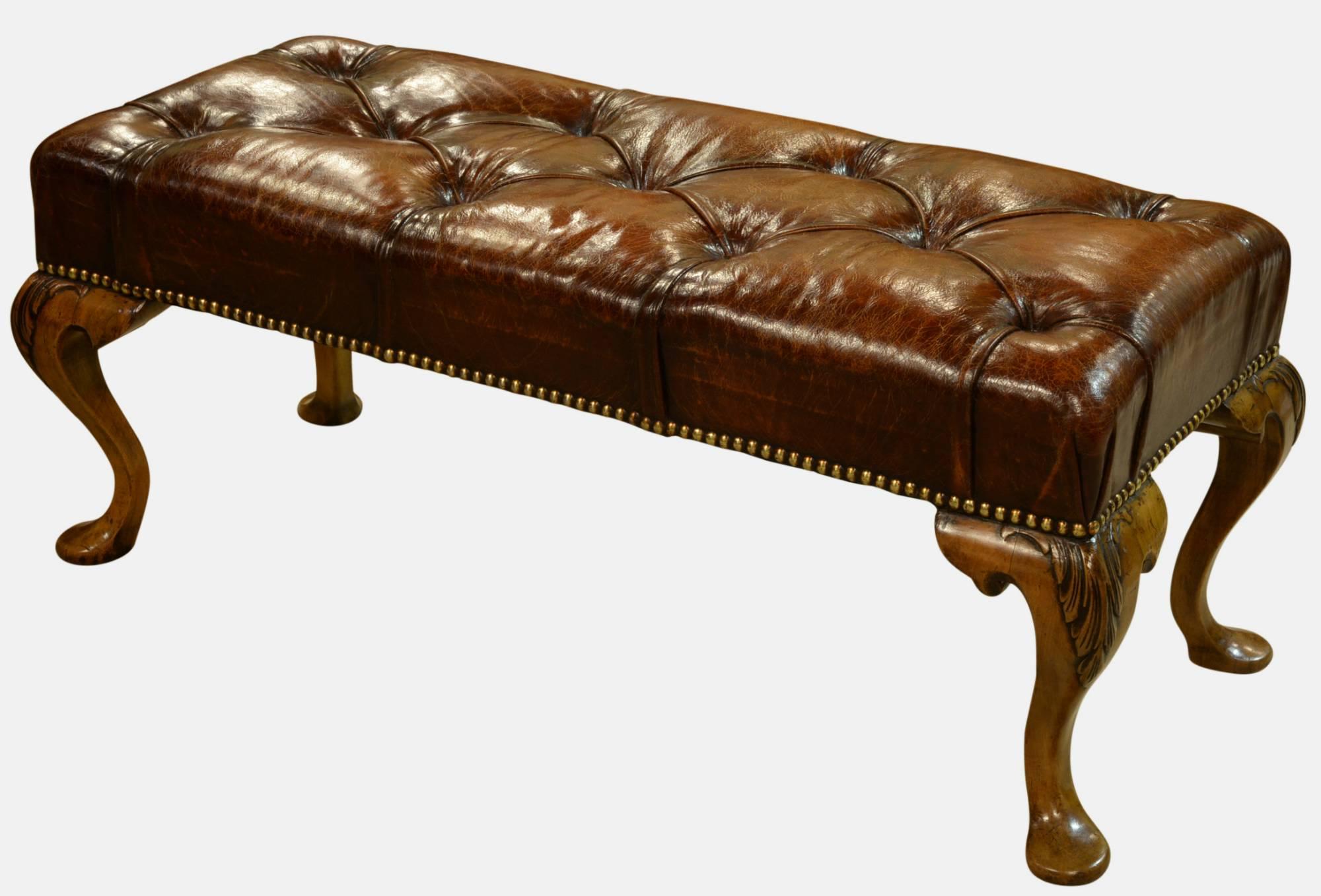 Walnut & Leather Long Stool (1 of 1) Walnut & Leather Long Stool (1 of 1)