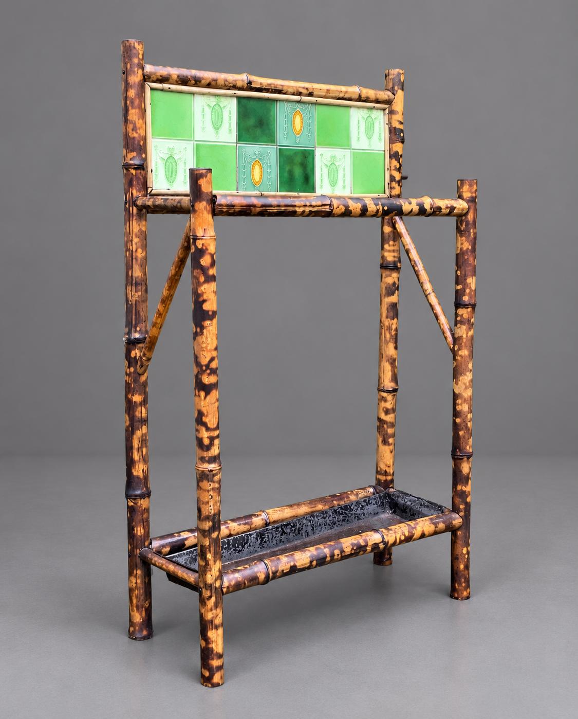 Fine 19th-century Arts & Crafts Bamboo & Tile Back Stick/umbrella Hall Stand (1 of 10) Fine 19th-century Arts & Crafts Bamboo & Tile Back Stick/umbrella Hall Stand (1 of 10)
