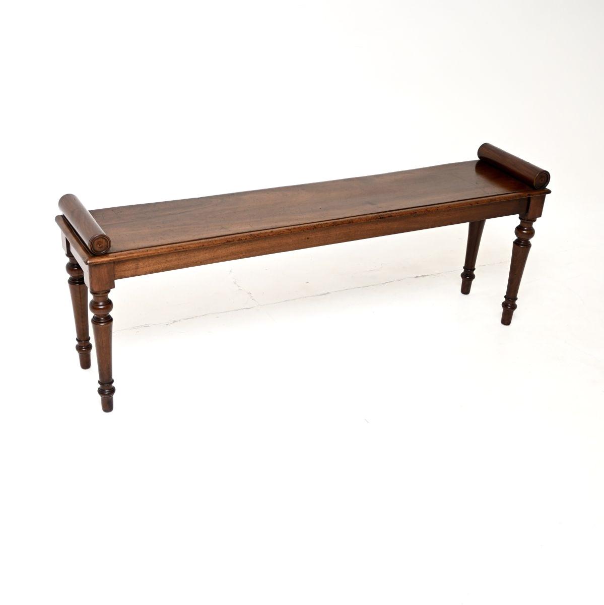 Antique Victorian Mahogany Bench (1 of 10) Antique Victorian Mahogany Bench (1 of 10)