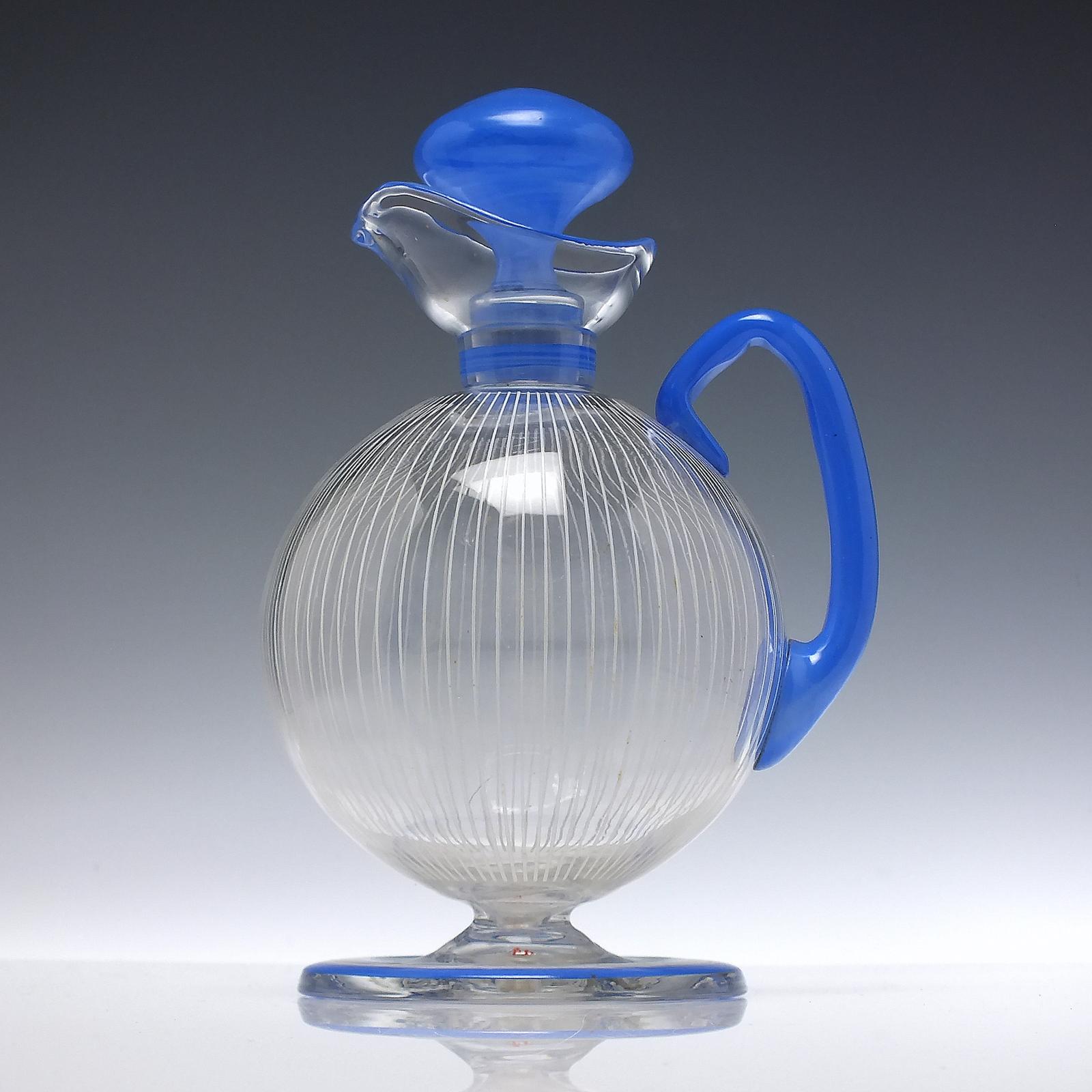 Rare Art Deco Enamelled Glass Decanter c.1930 (1 of 6)