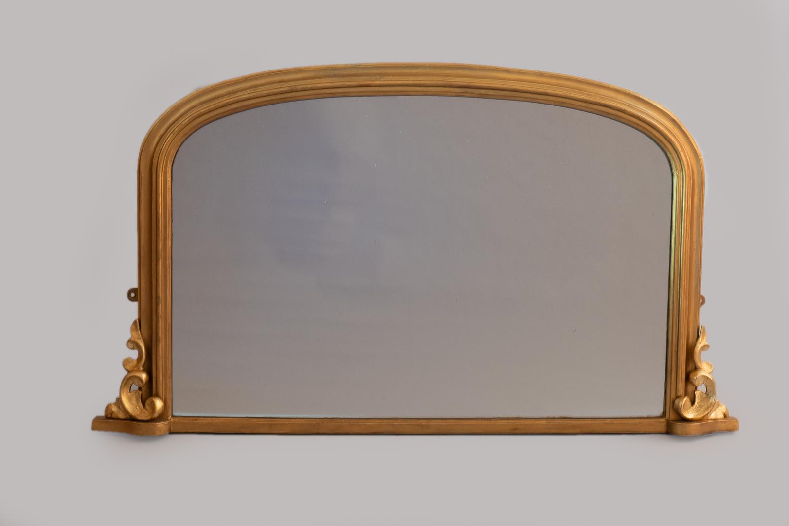 19th Century Victorian Gilt Archtop Overmantle Mirror (1 of 8)