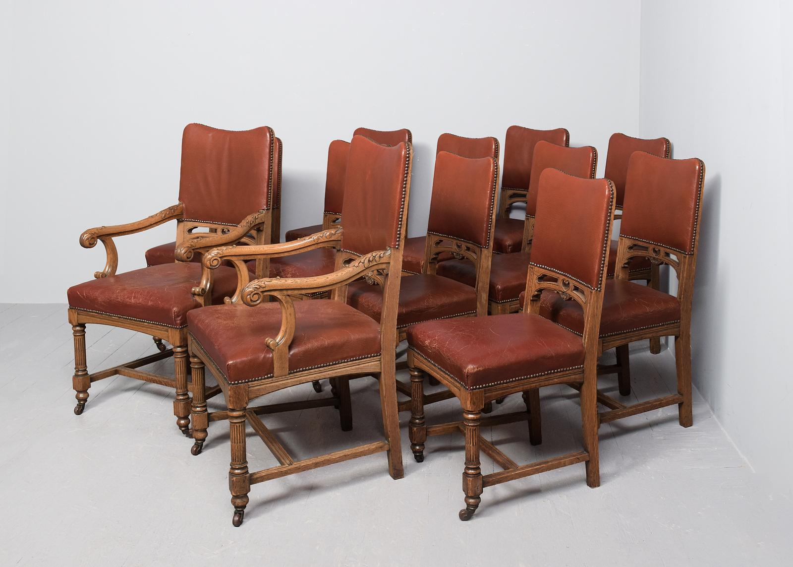 Quality Set of 12 Victorian Oak Dining Chairs (1 of 12) Quality Set of 12 Victorian Oak Dining Chairs (1 of 12)