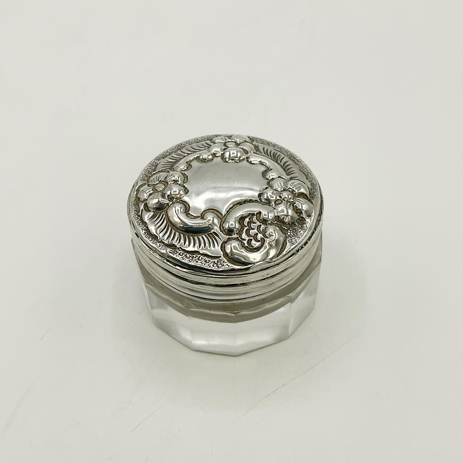 Antique 1900 Silver Lidded Glass Jar (1 of 19)
