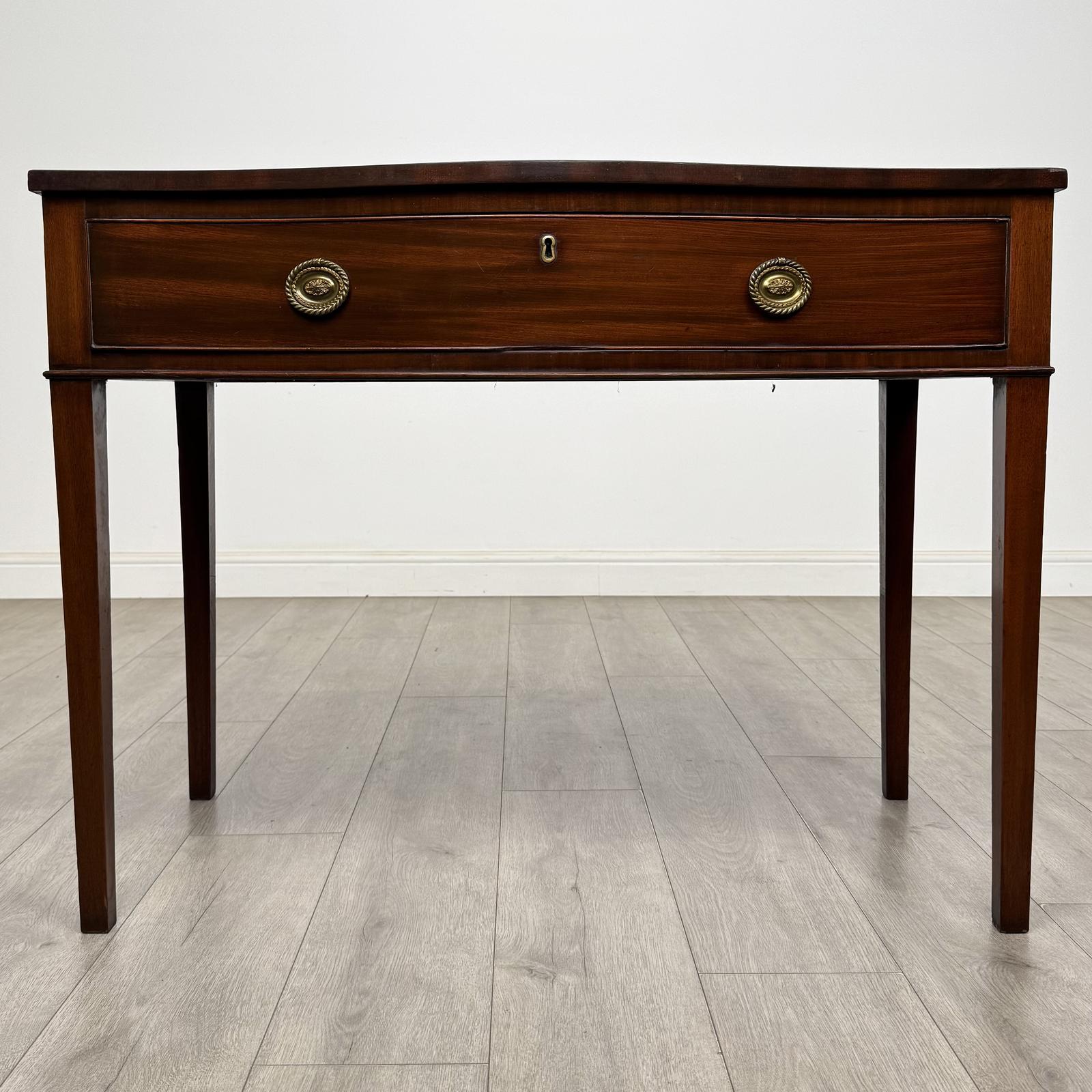 Antique 19th Century Serpentine Writing Table In Mahogany (1 of 11) Antique 19th Century Serpentine Writing Table In Mahogany (1 of 11)