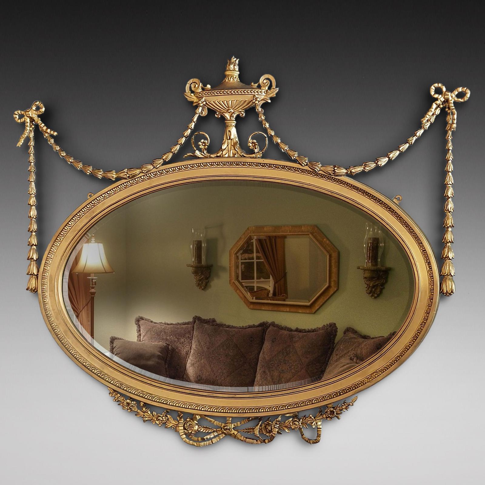 Neoclassical Adam-revival Gilt Framed Mirror (1 of 9) Neoclassical Adam-revival Gilt Framed Mirror (1 of 9)