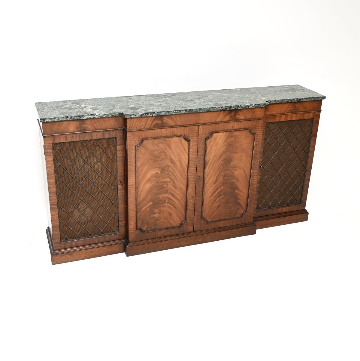 Marble Top Grill Front Mahogany Sideboard (1 of 10) Marble Top Grill Front Mahogany Sideboard (1 of 10)
