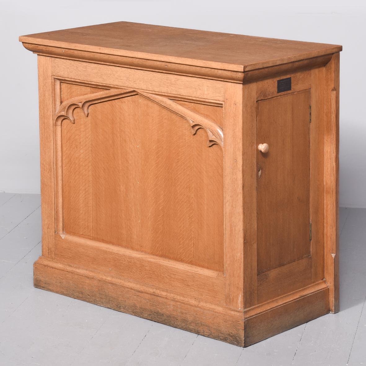 Gothic Style Oak Side Cabinet (1 of 7)