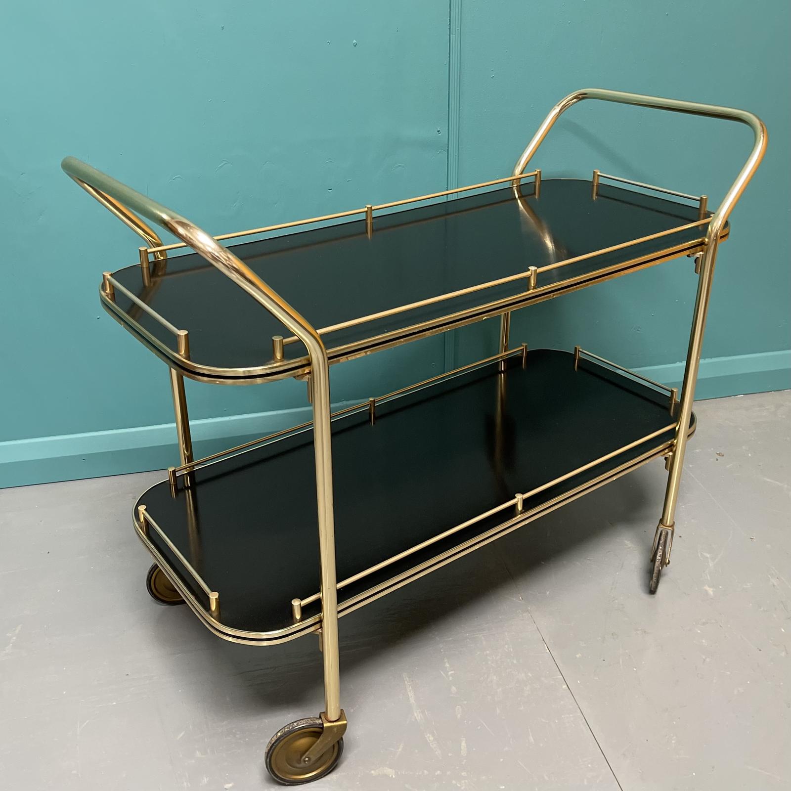 Black Lacquer & Brass Drinks Trolley (1 of 6)