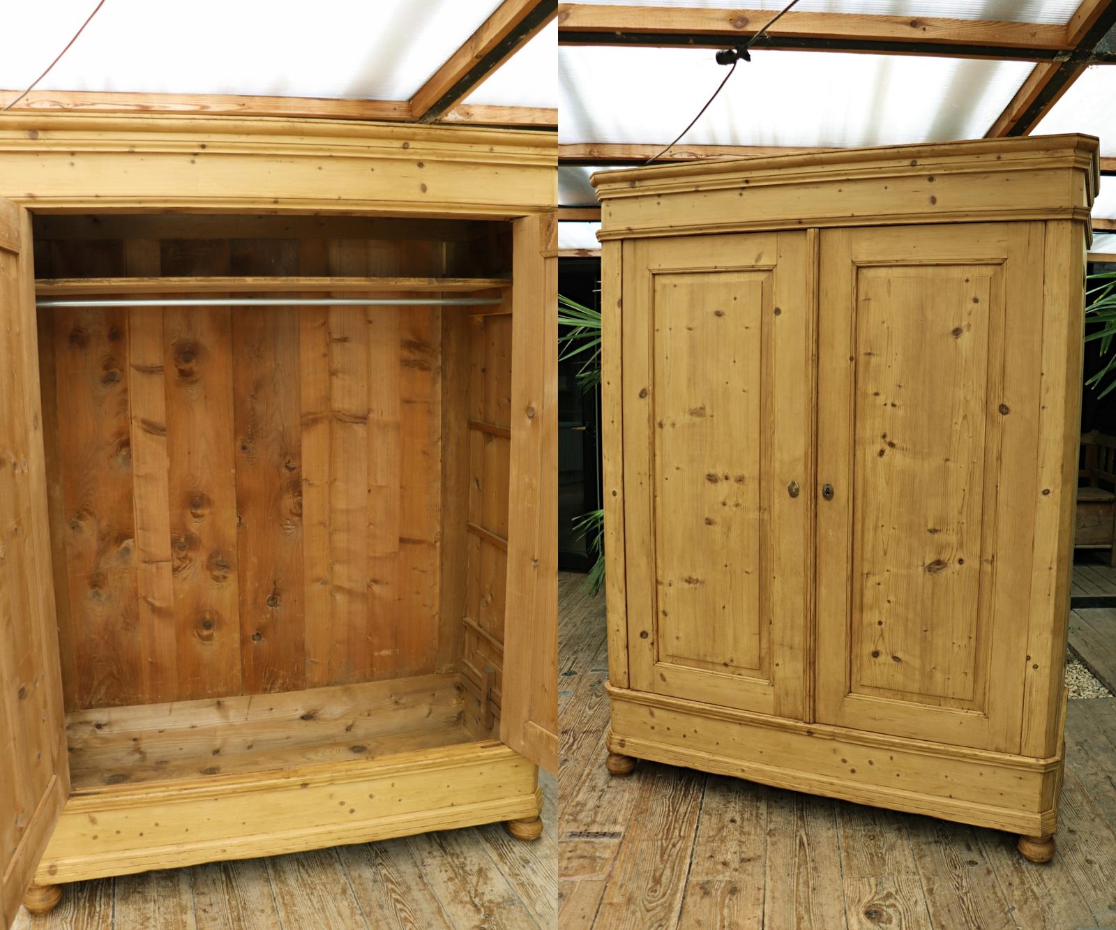 Big! Quality! Old Georgian Pine Double Knock Down Wardrobe (1 of 20)