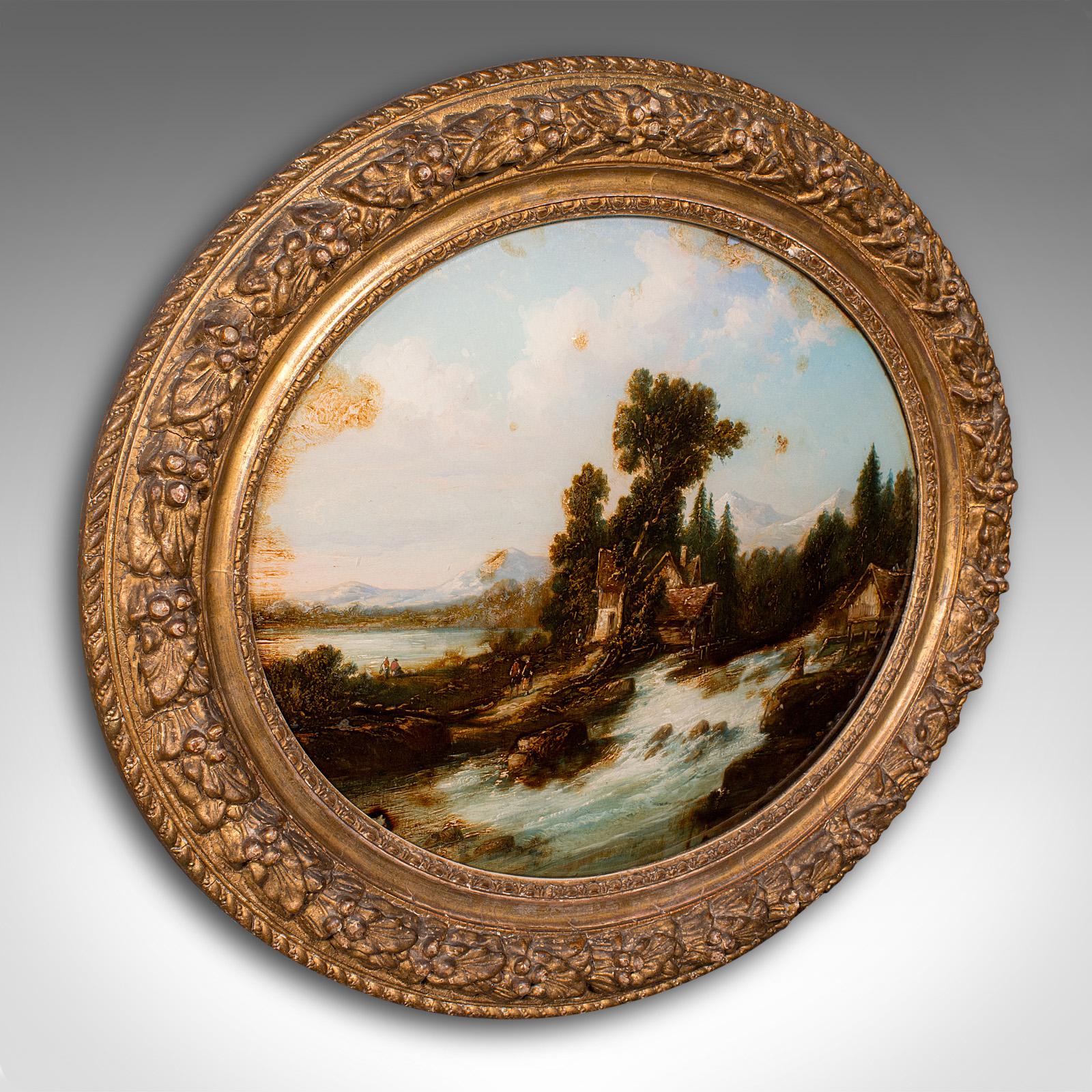 Antique Convex Landscape Painting, English, Mezzotint Art, Victorian, Picture (1 of 9) Antique Convex Landscape Painting, English, Mezzotint Art, Victorian, Picture (1 of 9)