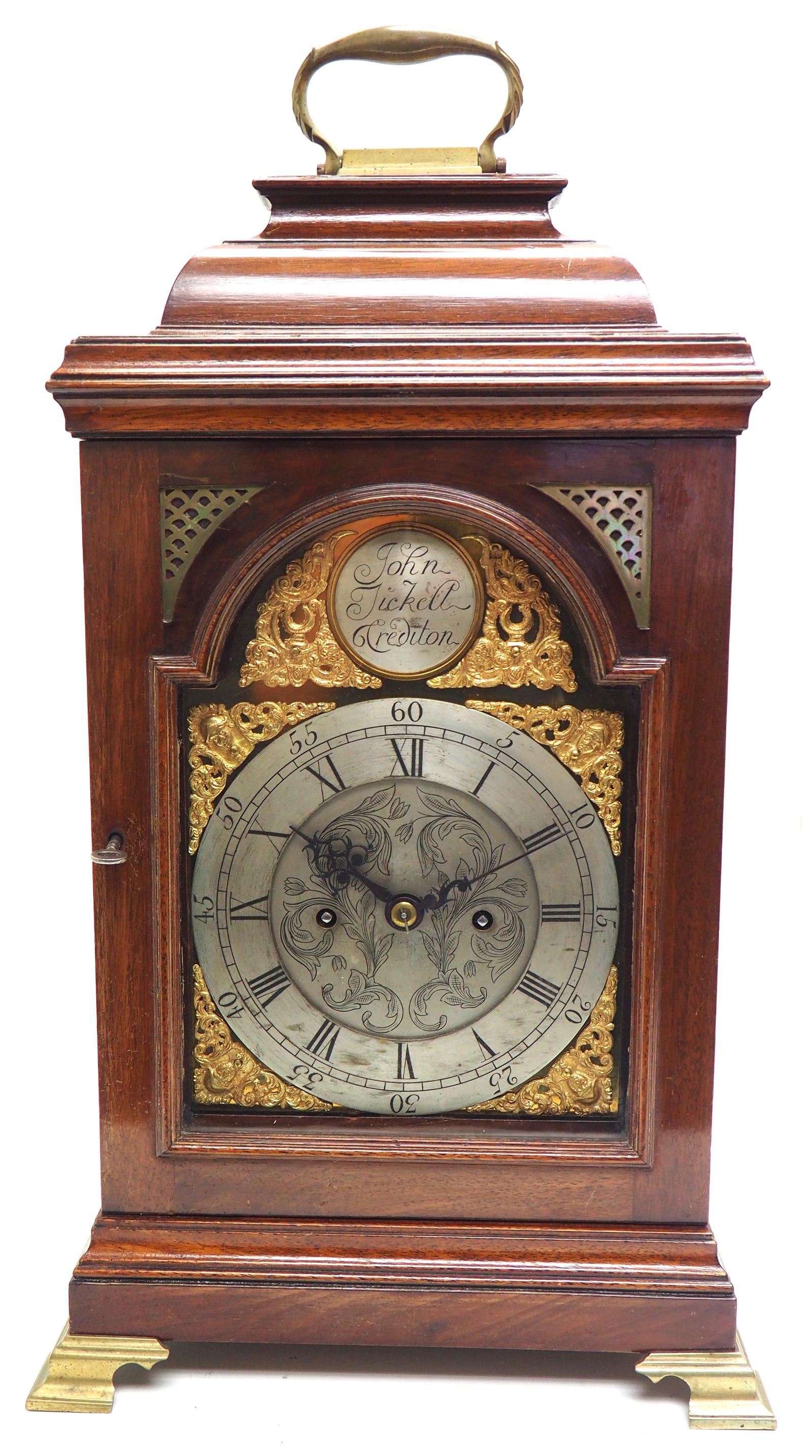 Antique Caddy Top Bracket Clock Double Fusee Mantel Clock by John Tickell Crediton (1 of 15)