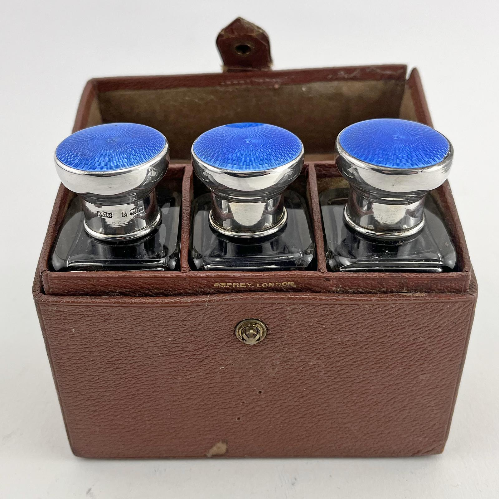 Boxed Set of Asprey Enamel & Silver Perfume Bottles (1 of 9) Boxed Set of Asprey Enamel & Silver Perfume Bottles (1 of 9)