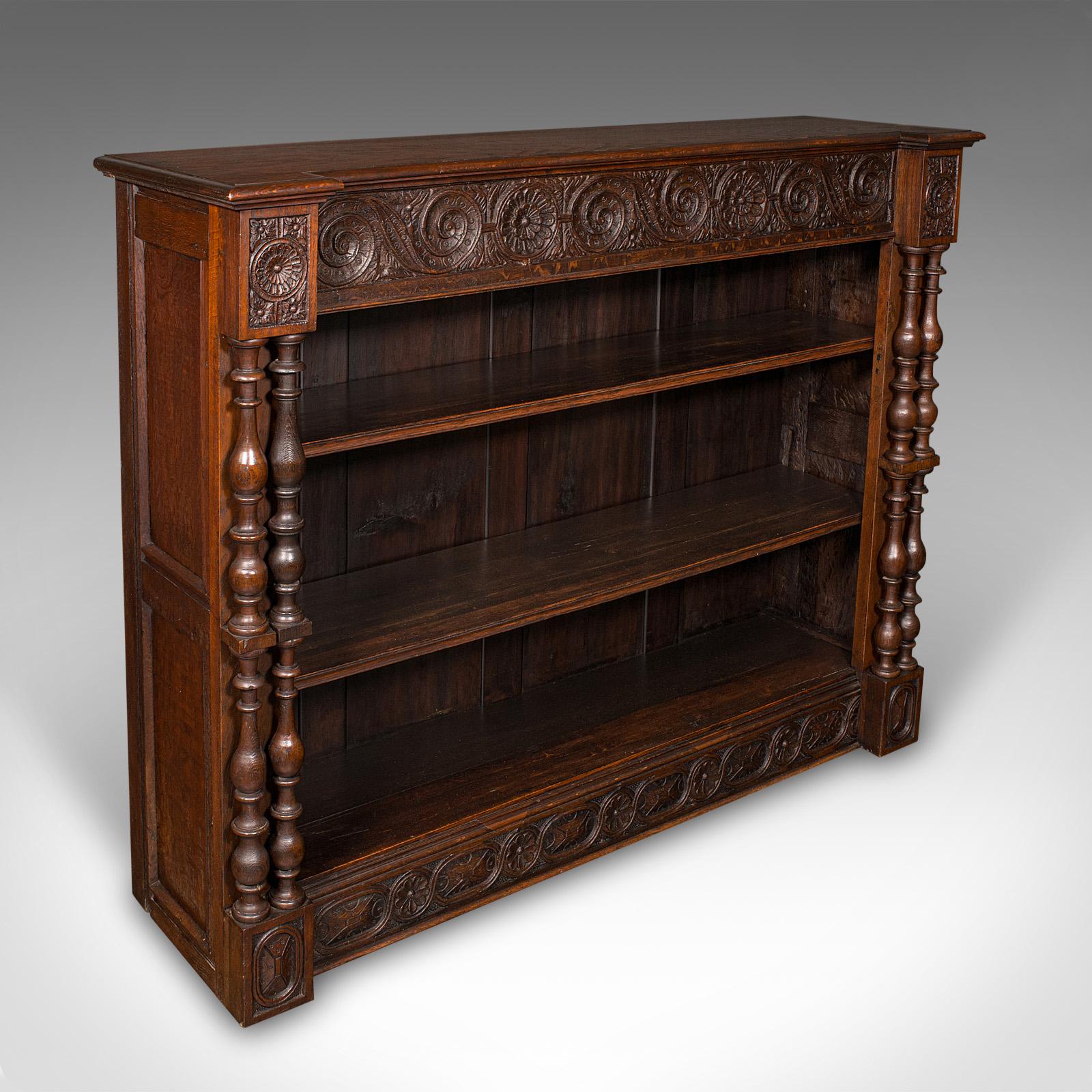 Large Antique Open Bookcase, Scottish Oak, Gothic Revival - Victorian c.1880 (1 of 12) Large Antique Open Bookcase, Scottish Oak, Gothic Revival - Victorian c.1880 (1 of 12)
