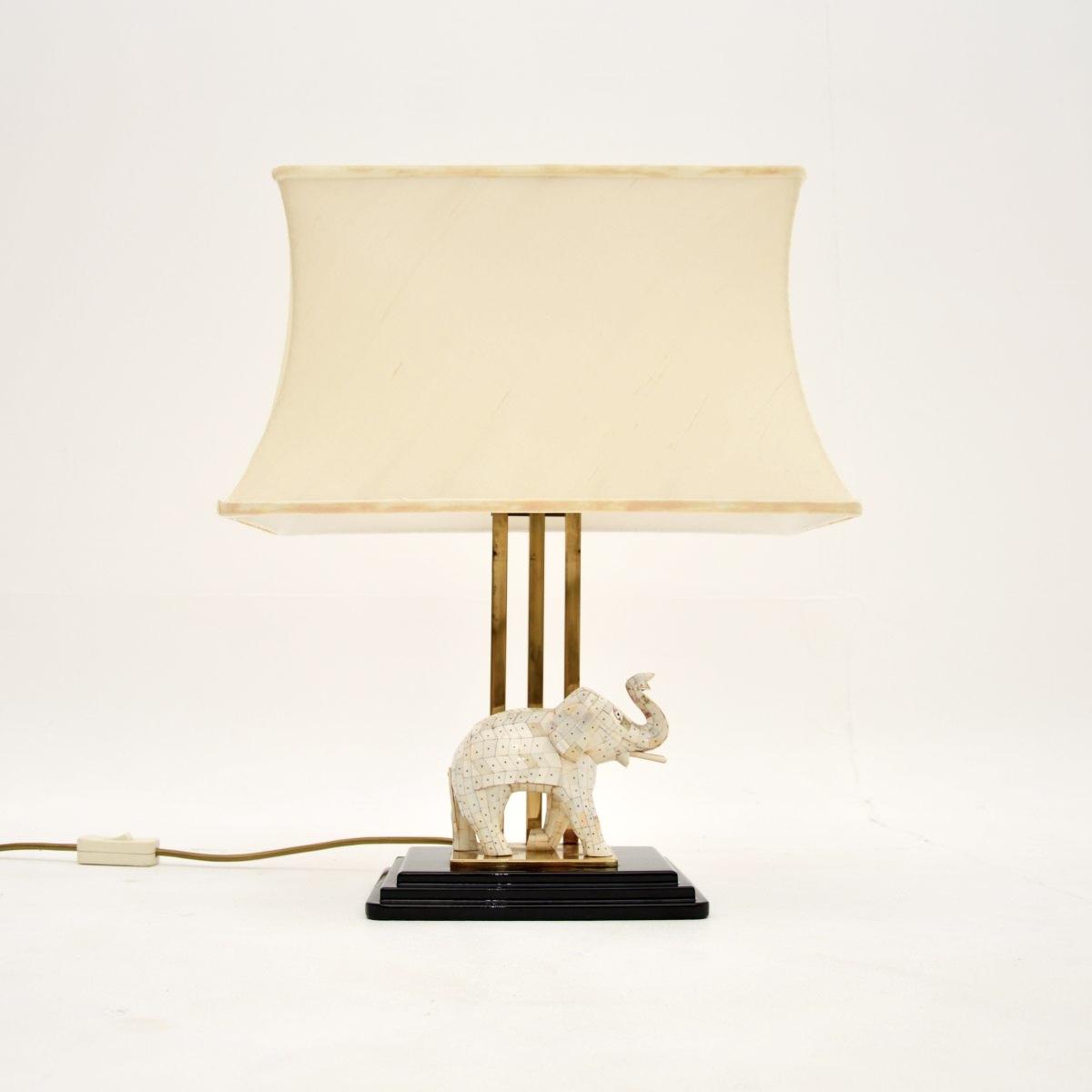 Vintage Italian Brass Table Lamp with Mounted Elephant Sculpture (1 of 10) Vintage Italian Brass Table Lamp with Mounted Elephant Sculpture (1 of 10)