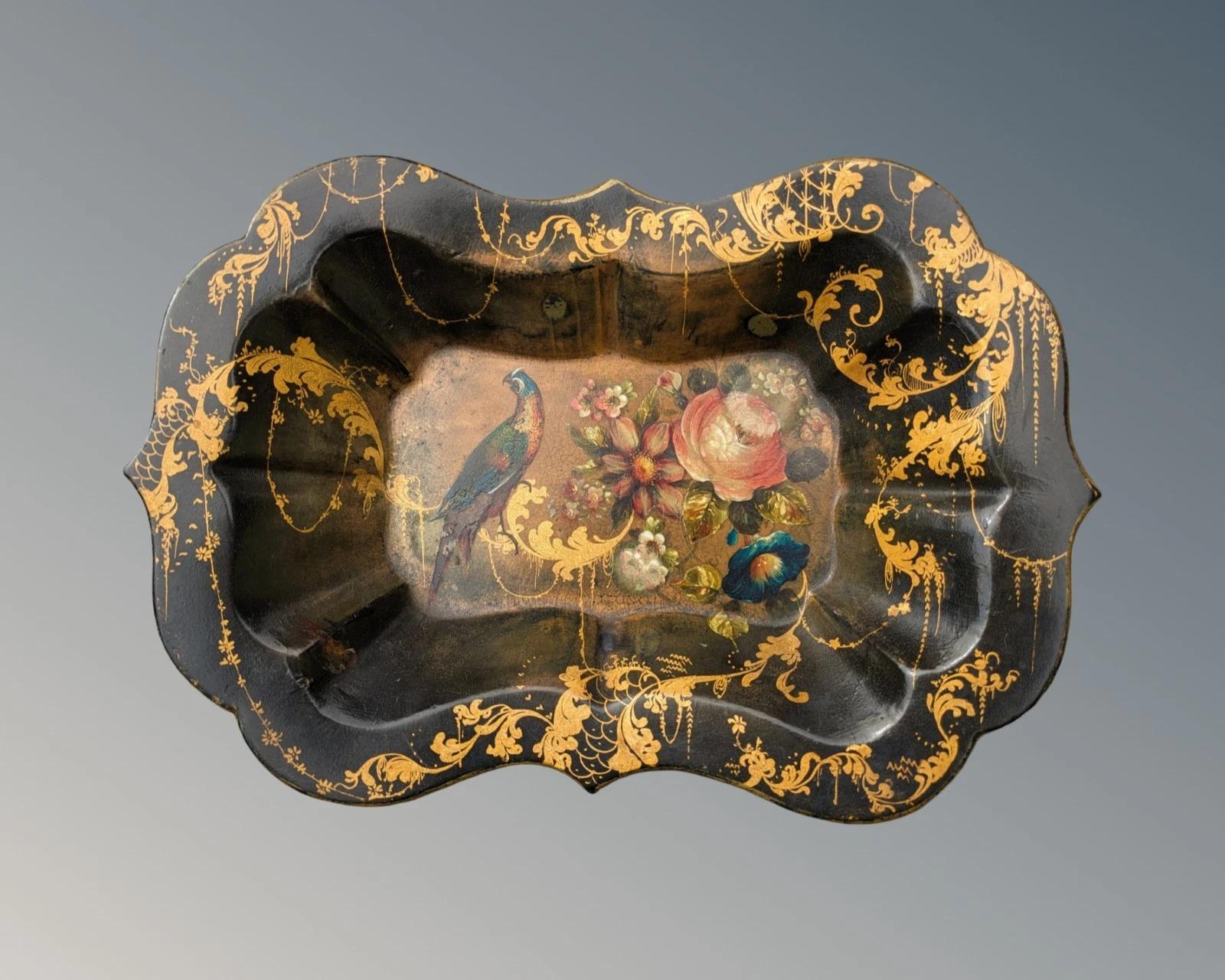 Antique Papier Mache Tray Hand Painted (1 of 9)