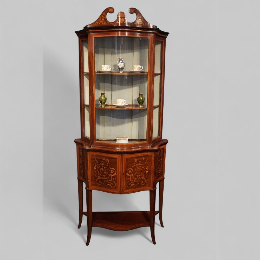 Edwardian Inlaid Display Cabinet (1 of 7)