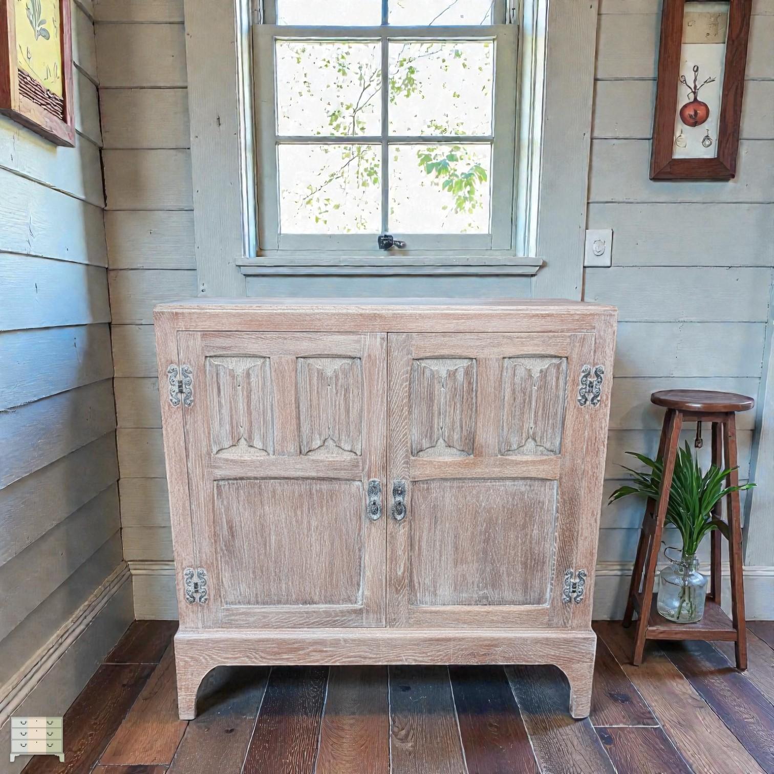 C1940's Limed Oak Two Door Cupboard (1 of 6) C1940's Limed Oak Two Door Cupboard (1 of 6)